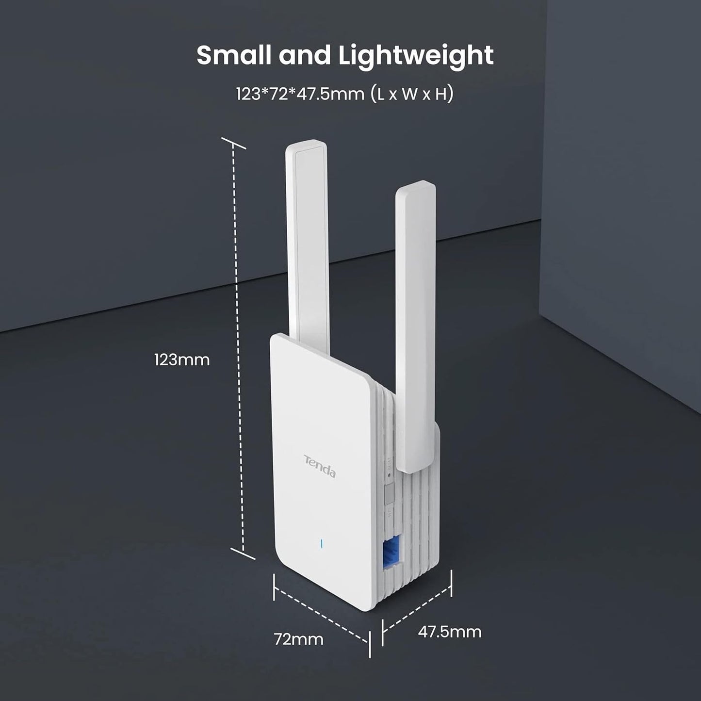 Tenda AX3000 A33 WiFi 6 Dual Band Gigabit Range Extender Repeater, White DEMO