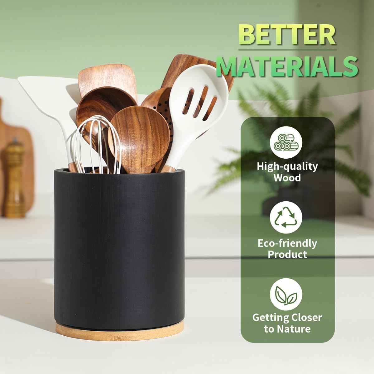 gorsent 360° Rotating Utensil Holder for Kitchen Countertop Black Size NEW