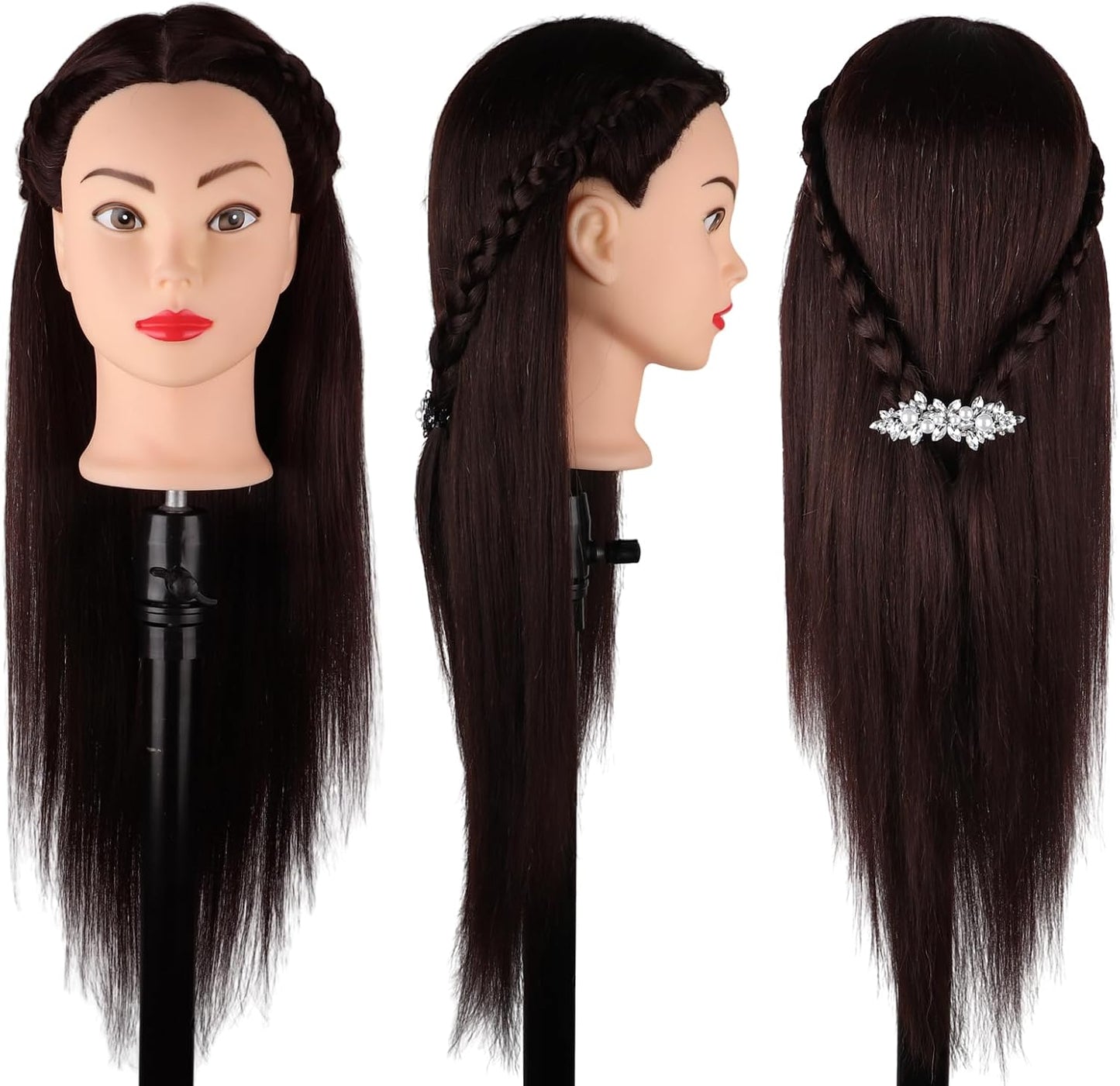 DaizySight 23" Dark Brown Cosmetology Salon & Spa Training Hair Styling Head NEW