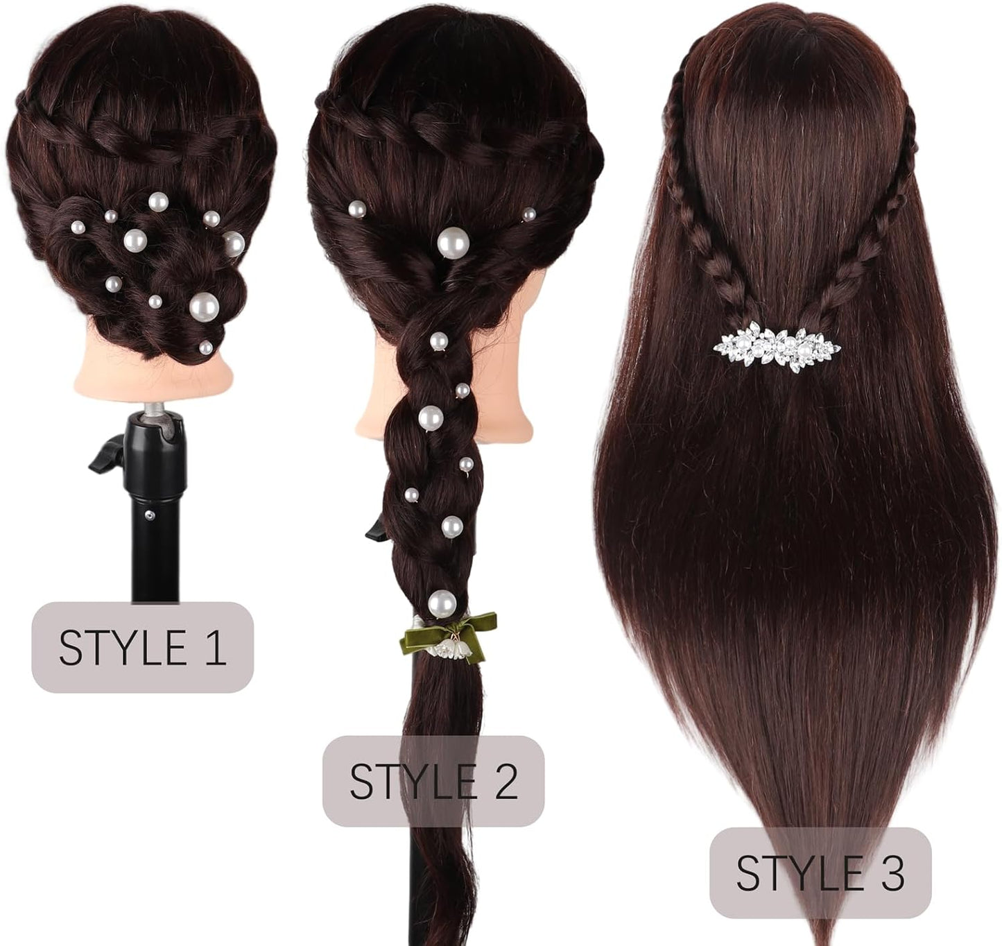 DaizySight 23" Dark Brown Cosmetology Salon & Spa Training Hair Styling Head NEW