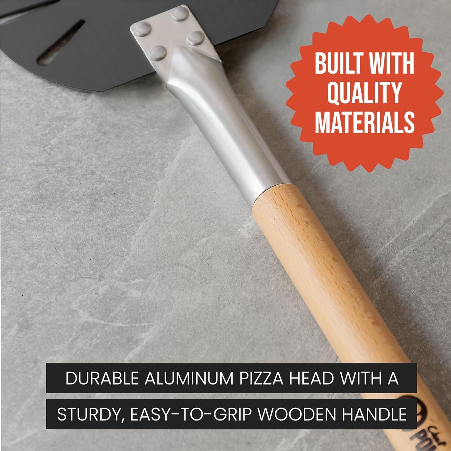Chef Pomodoro Peelers Aluminum Pizza Peel with Detachable Handle - Peeler NEW