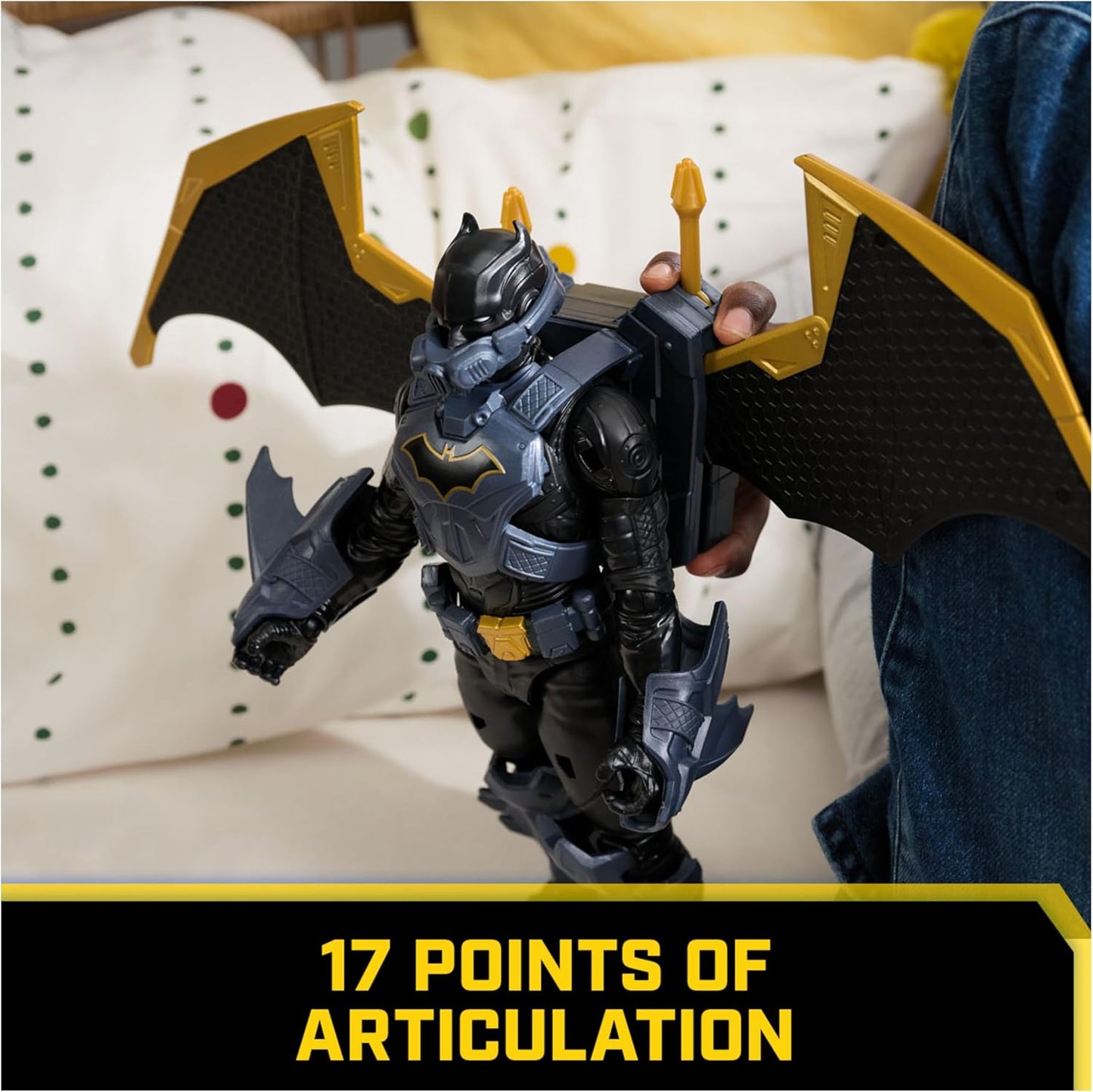 Spin Master 12-Inch Multicolor Batman Action Figure with Expandable Wings DEMO