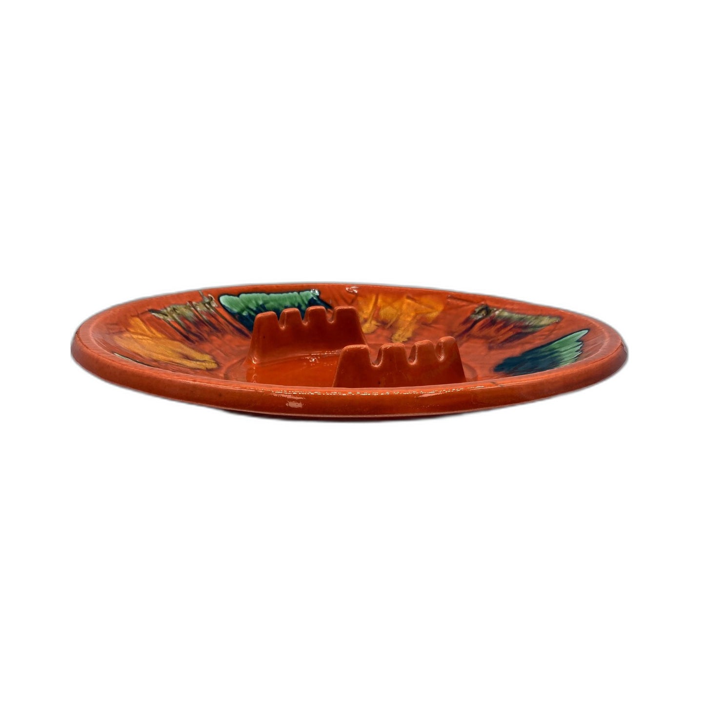 VINTAGE Calif USA Decorative Orange Ceramic Plate for Home Decor 32cm Diameter