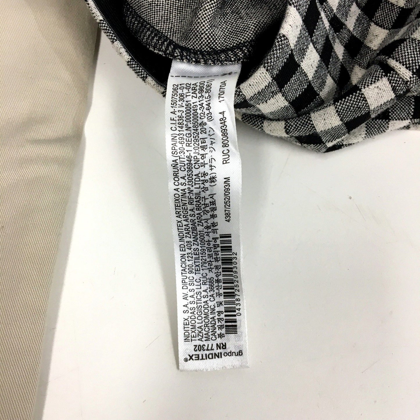 Zara Womens Gingham Checkered Black and White Pants - Medium Size