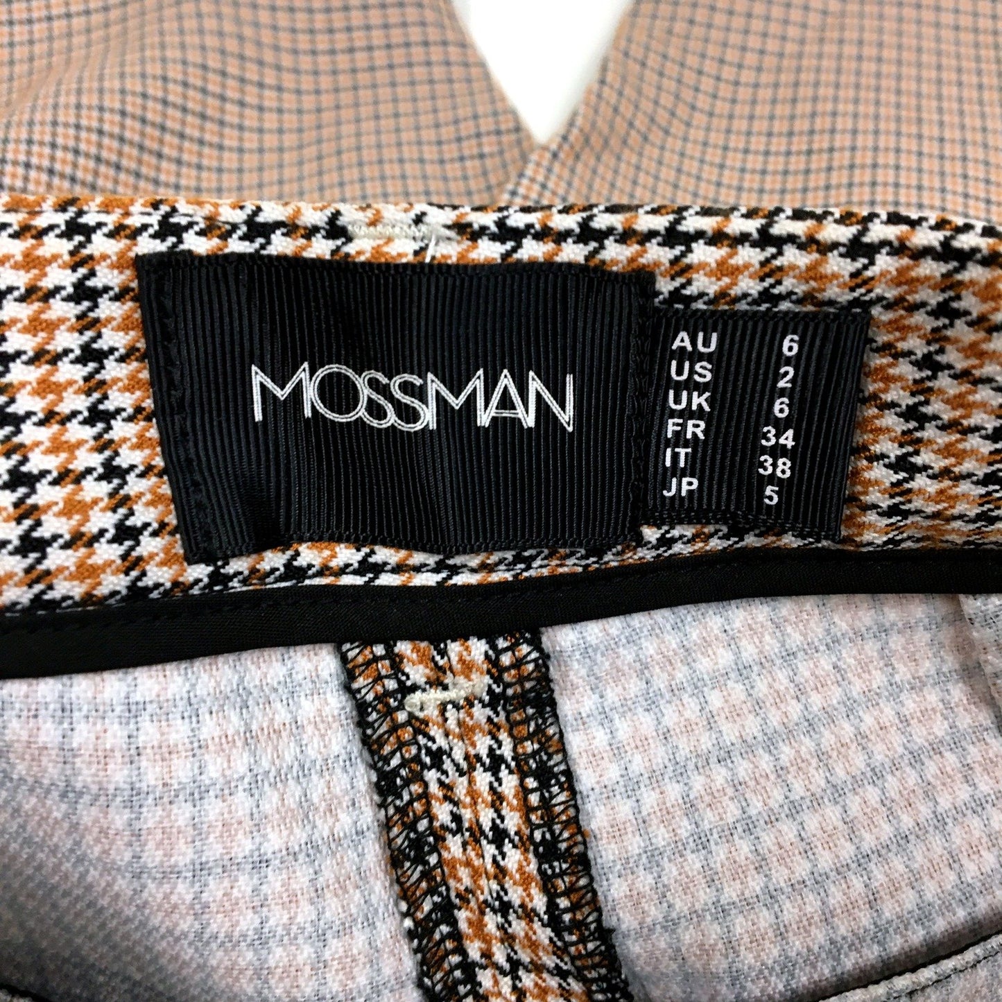 Mossman Womens Check Mate Pant Houndstooth Pattern Multi Color Size AU 6 NEW