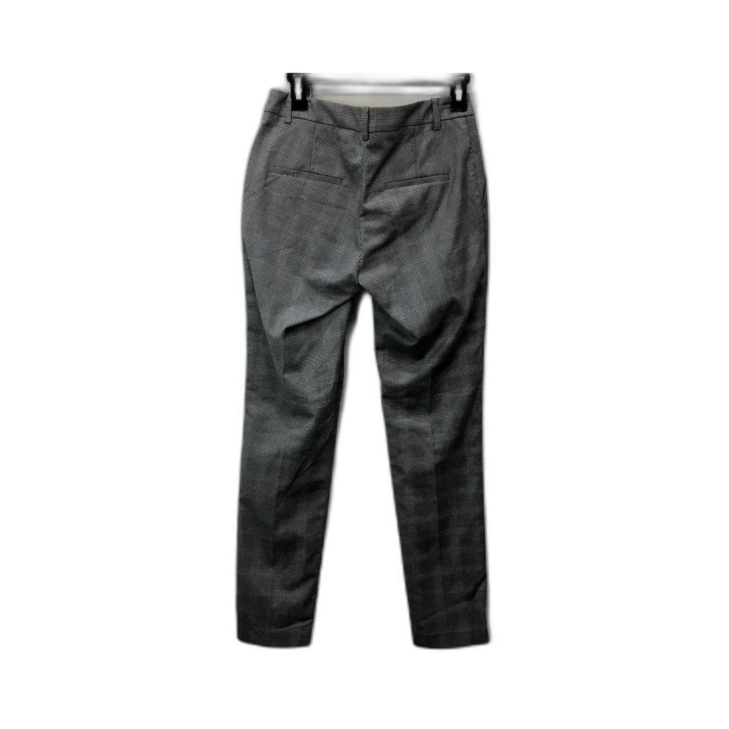 H&M Womens Gray Plaid Dress Pants Formal Trousers Office Wear Size 4 NEW