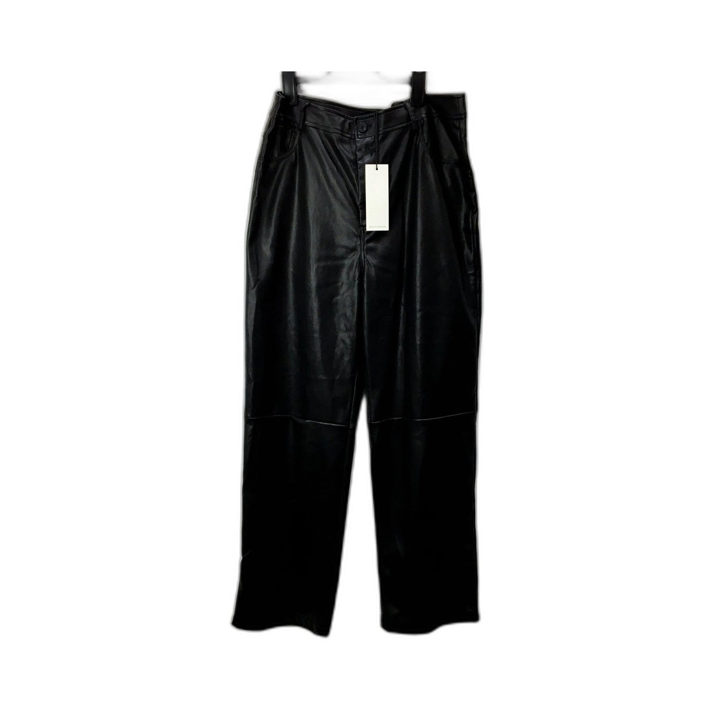 Alice in the eve. Womens Leather Pants High Waisted Pleated Black Size 2XL NEW