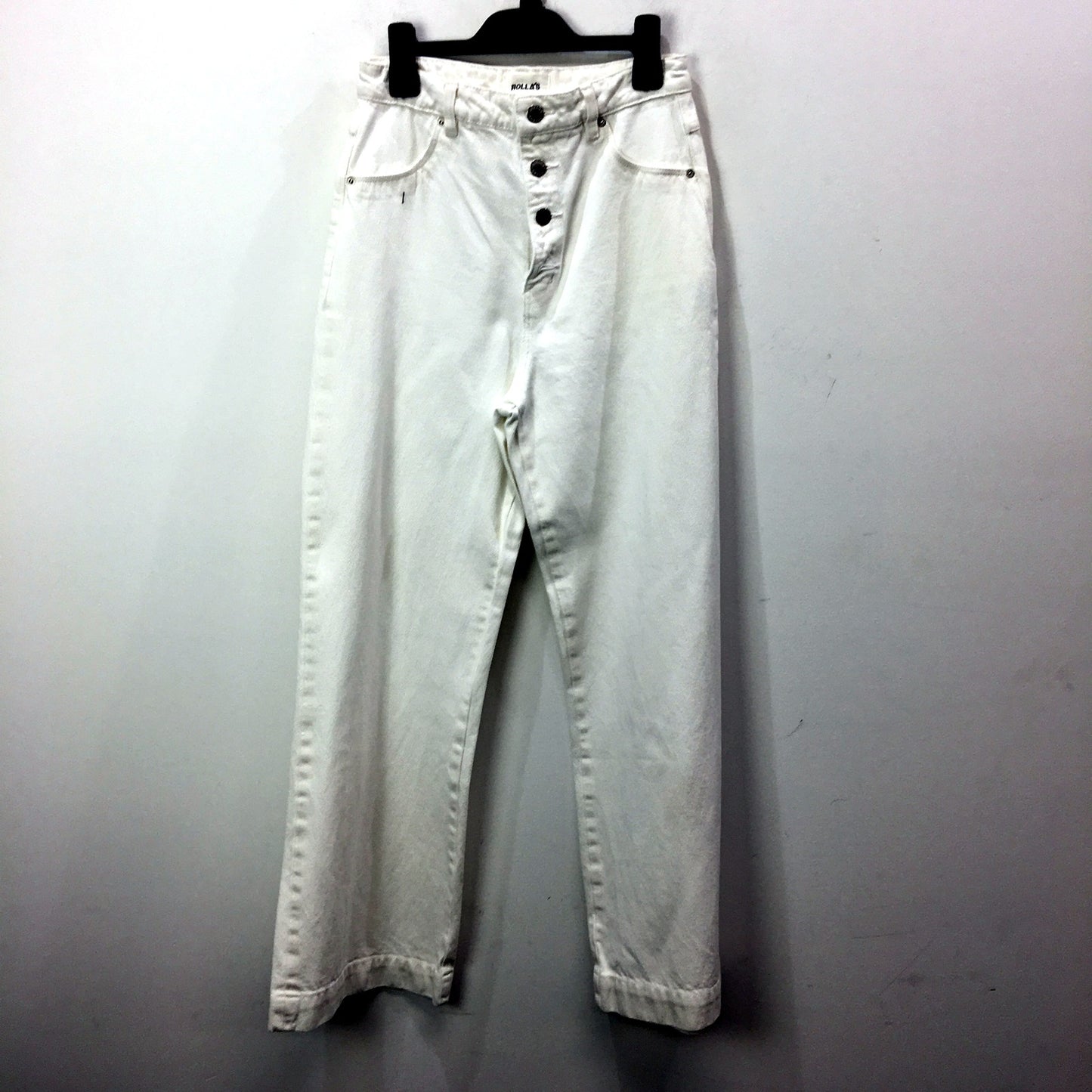 Rolla's Womens High Rise Wide Leg Jeans High Rise Wide Leg White Denim Sz 10