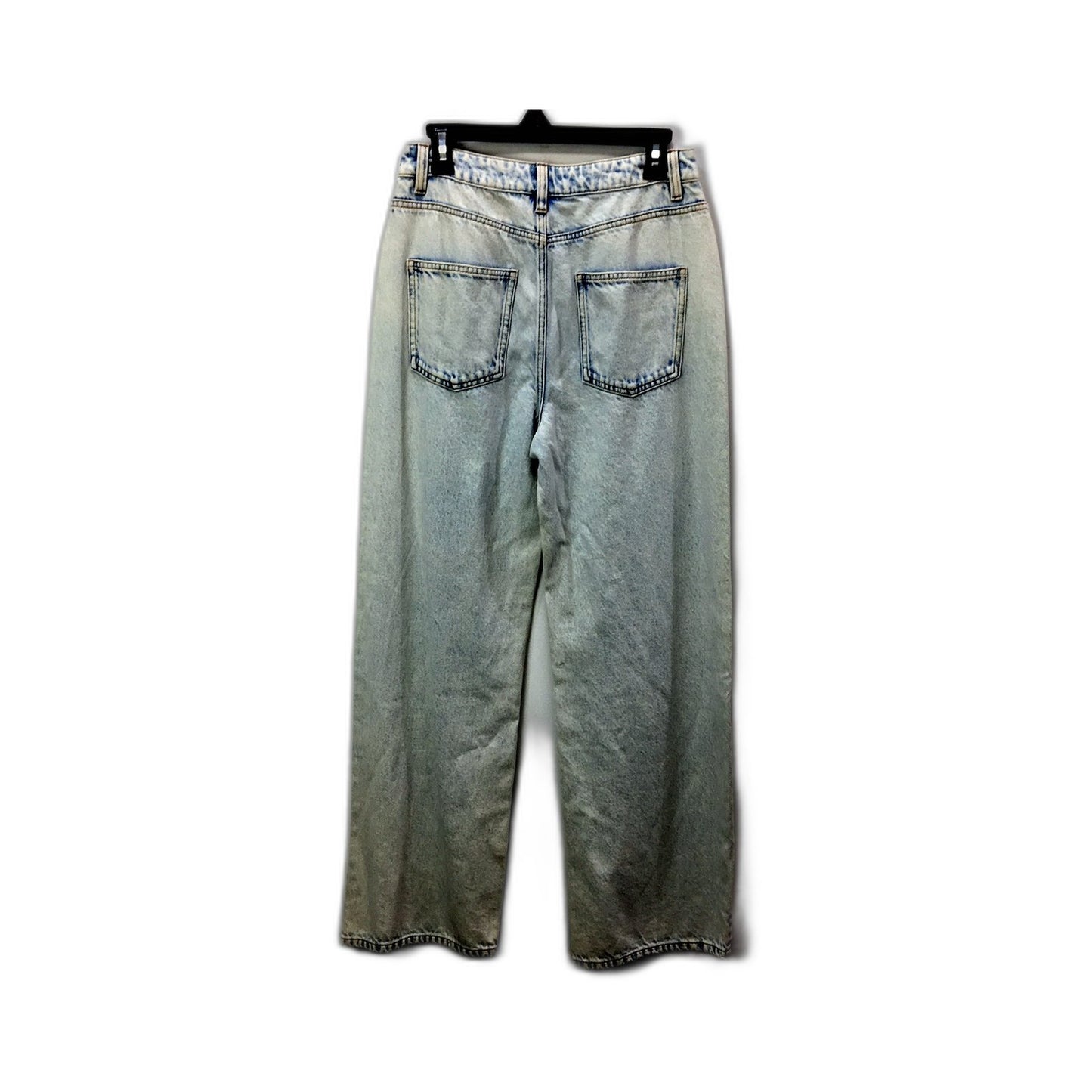 Pearl Global Unisex Wide Leg High Waisted Denim Jeans Light Wash Size Small