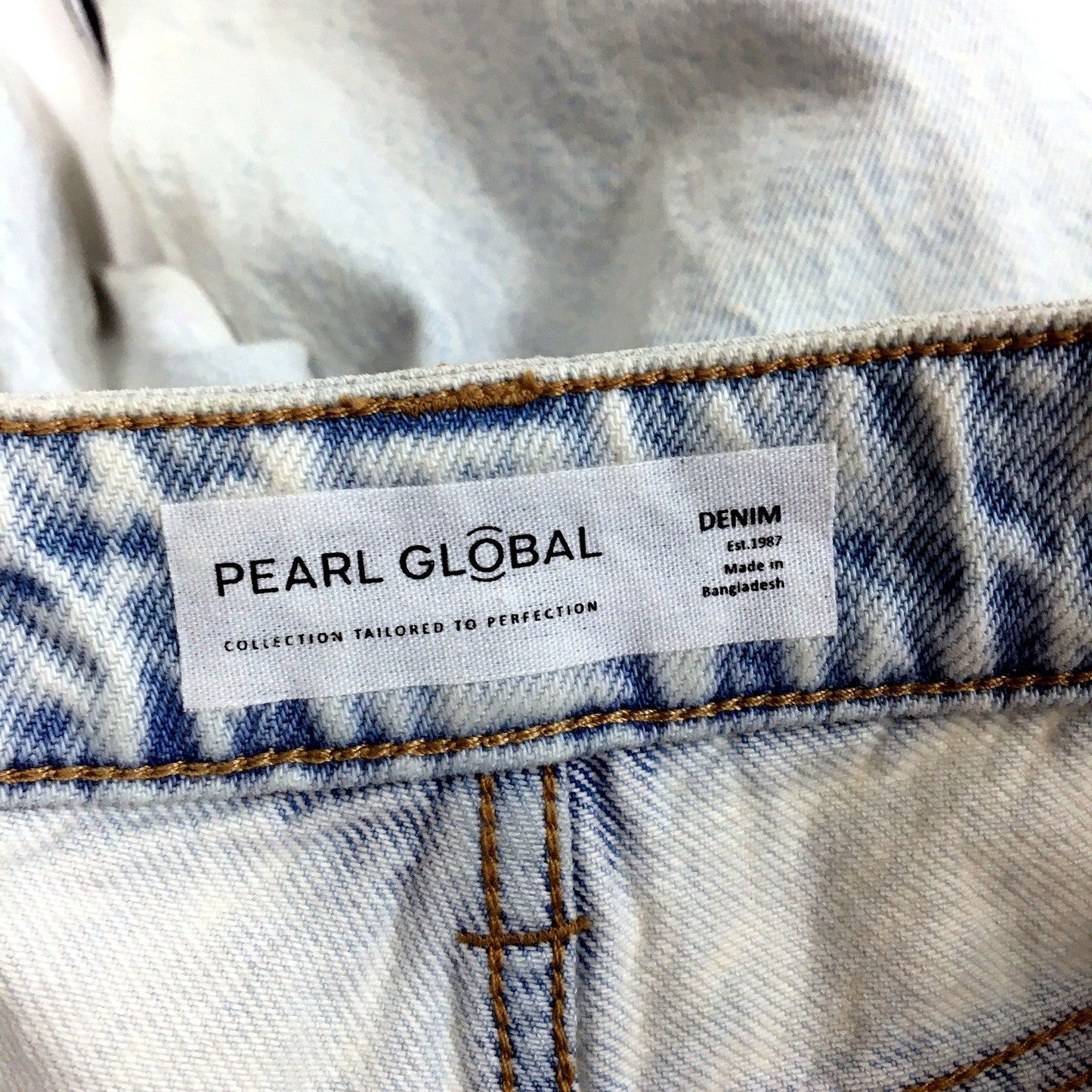 Pearl Global Unisex Wide Leg High Waisted Denim Jeans Light Wash Size Small