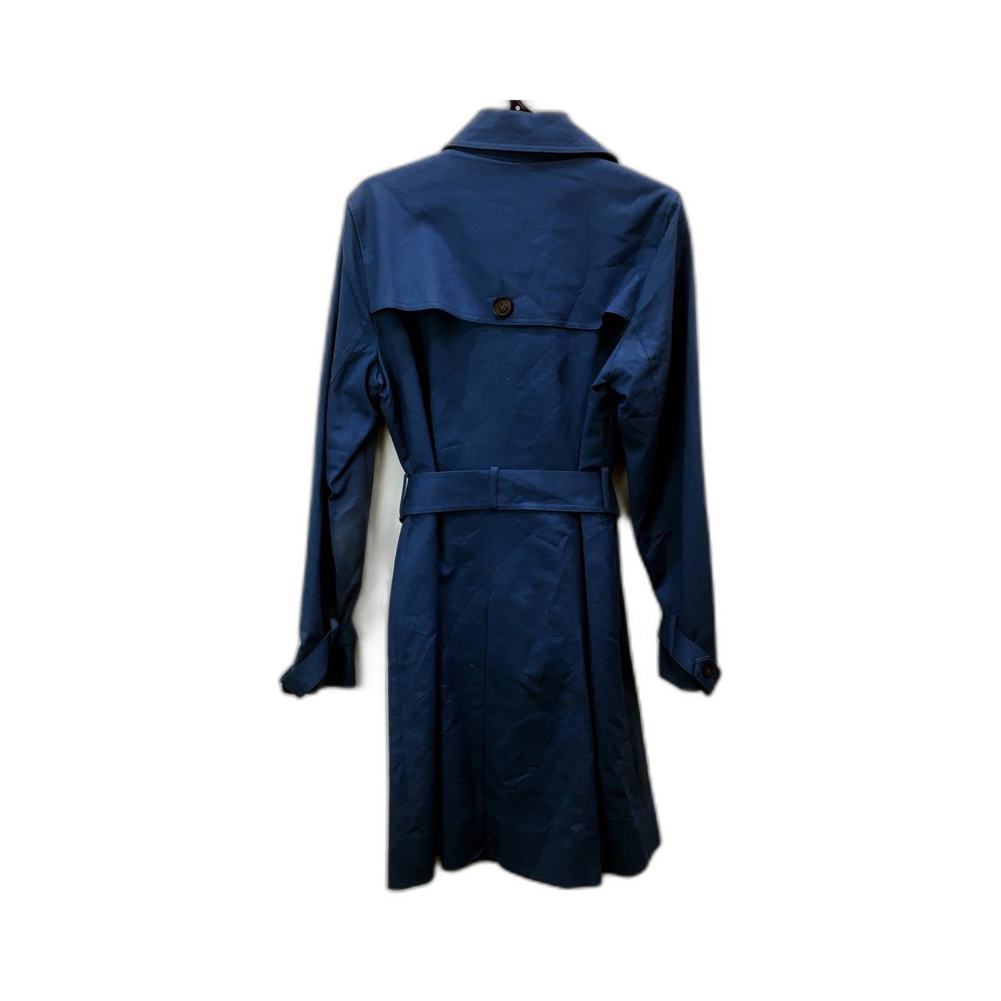 Jacqui-e Womens Black Label Navy Blue Trench Coat, Size 10