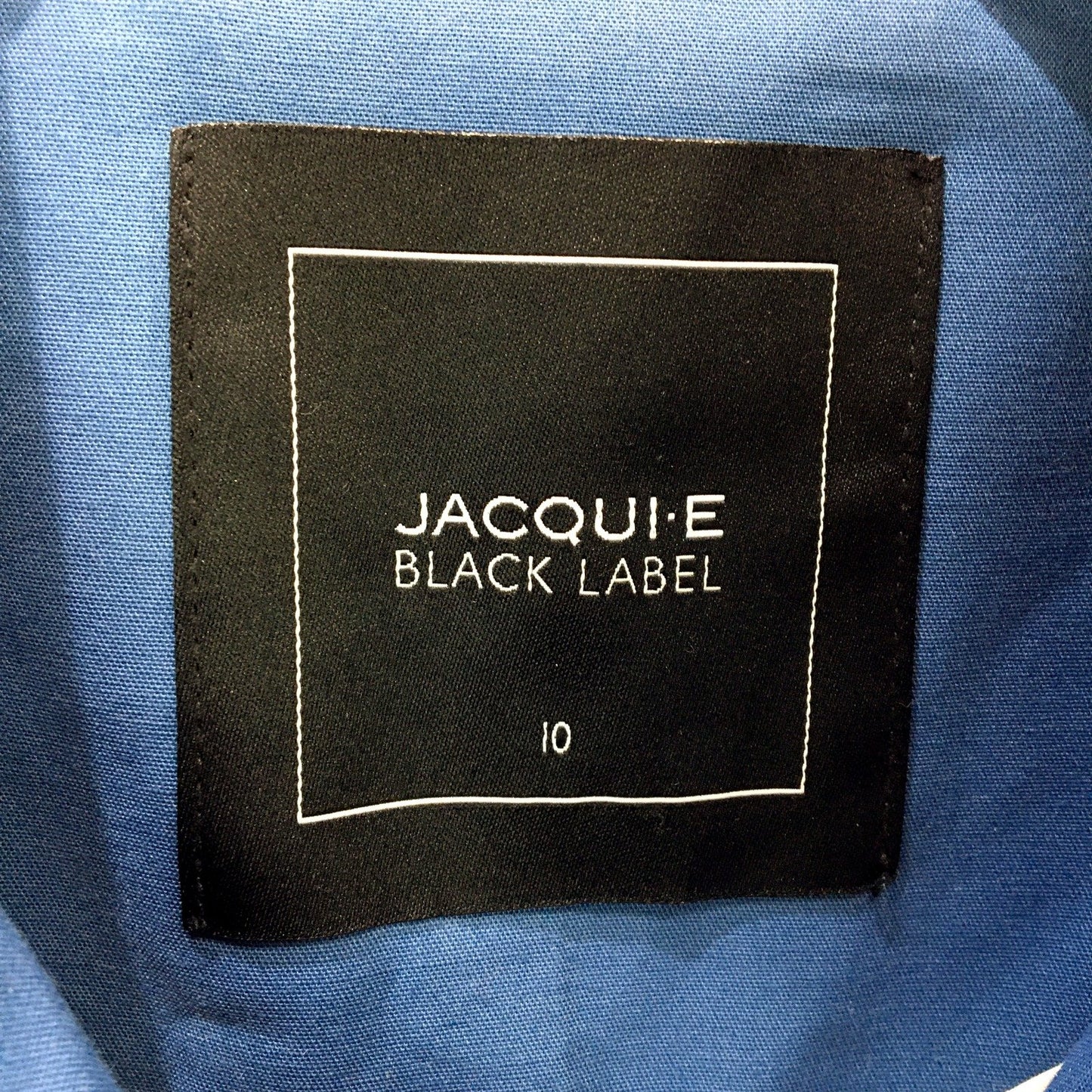 Jacqui-e Womens Black Label Navy Blue Trench Coat, Size 10