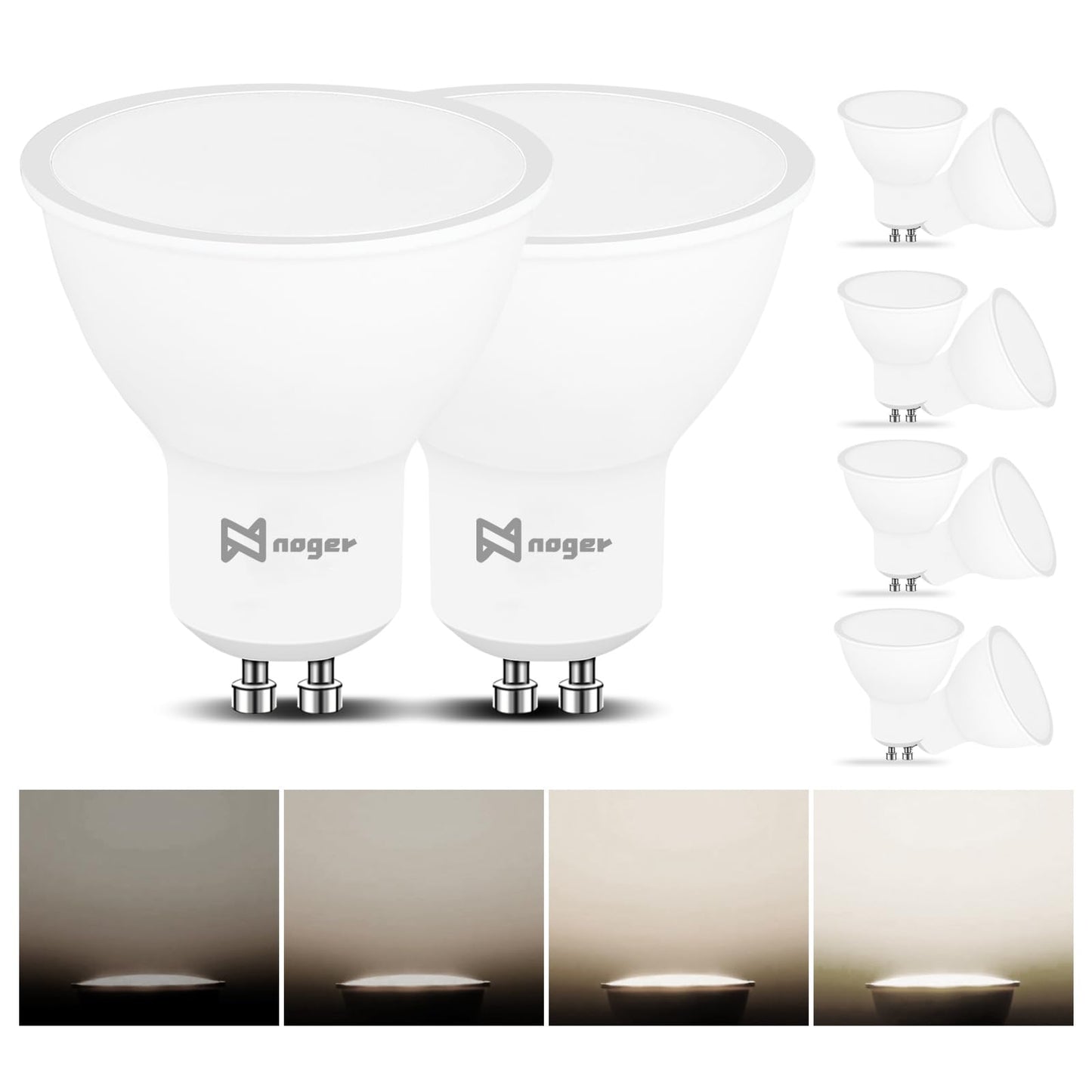 Noger 4000K Natural White Dimmable LED Light Bulbs, 10 Pack, 60W Equivalent DEMO