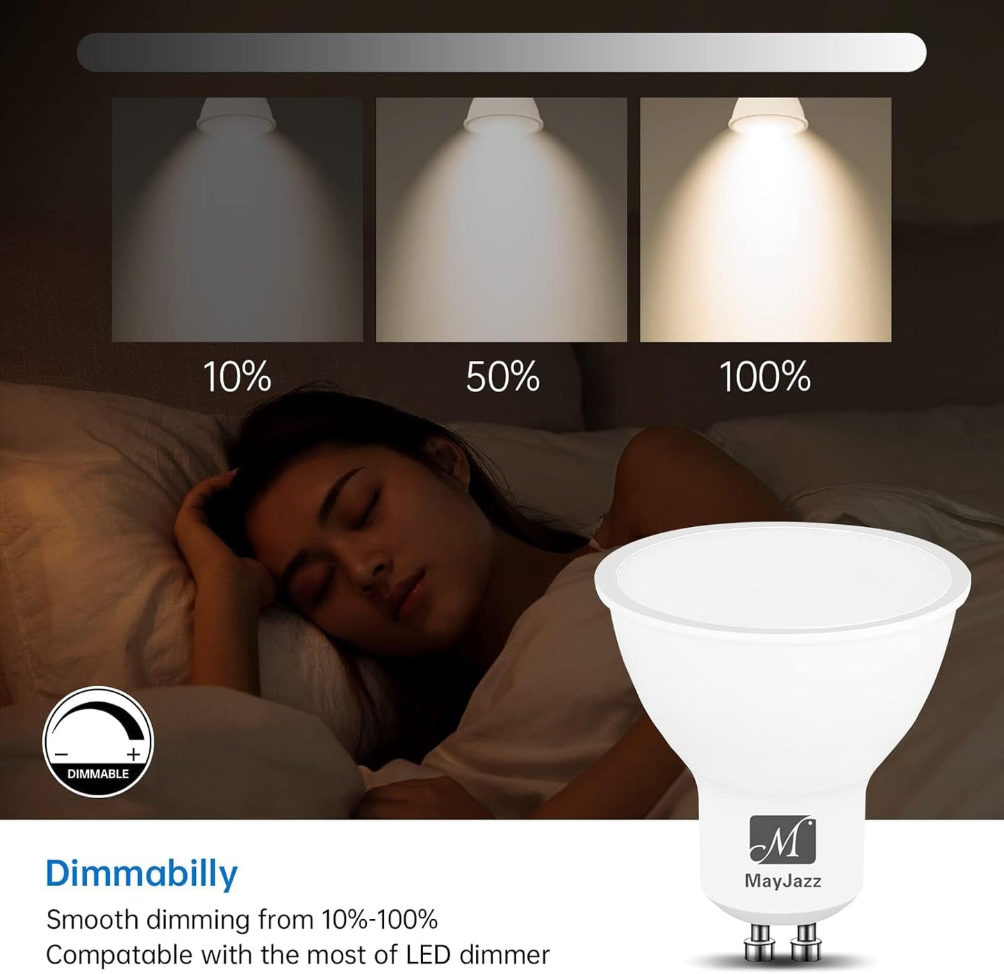 Noger 4000K Natural White Dimmable LED Light Bulbs, 10 Pack, 60W Equivalent DEMO