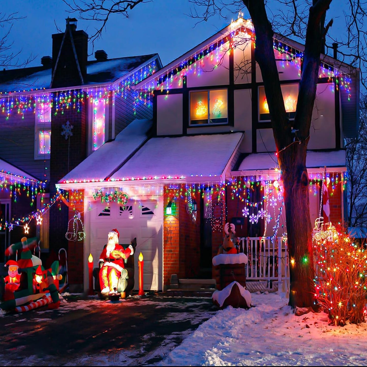 TRWYMZ Multicolor Indoor-Outdoor Icicle Lights Outdoor Version 75 Bulbs NEW