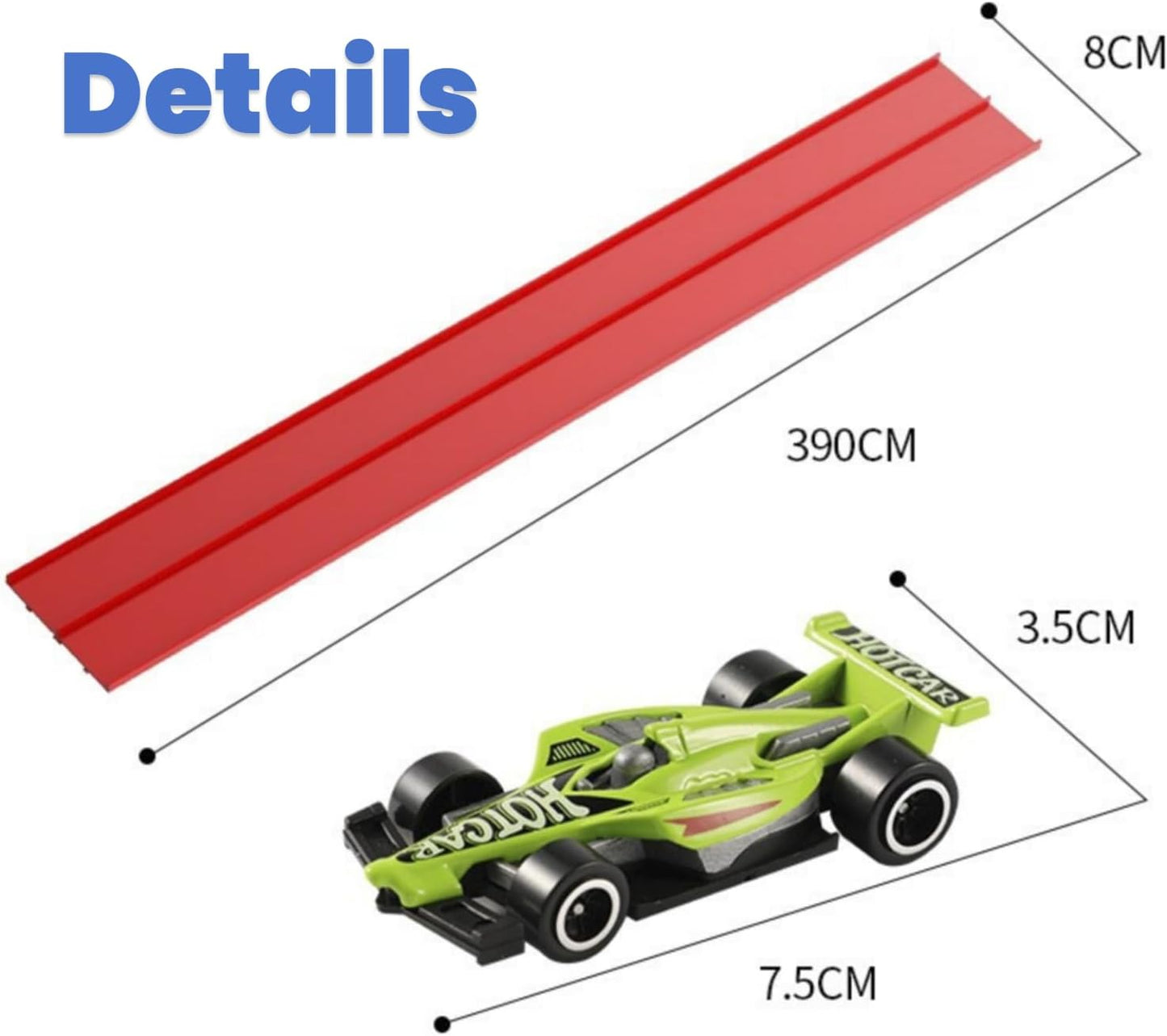 HOUSYLOVE 360° Rotating DIY Racing Track Starter Set, 3.9m Length, Vehicles DEMO