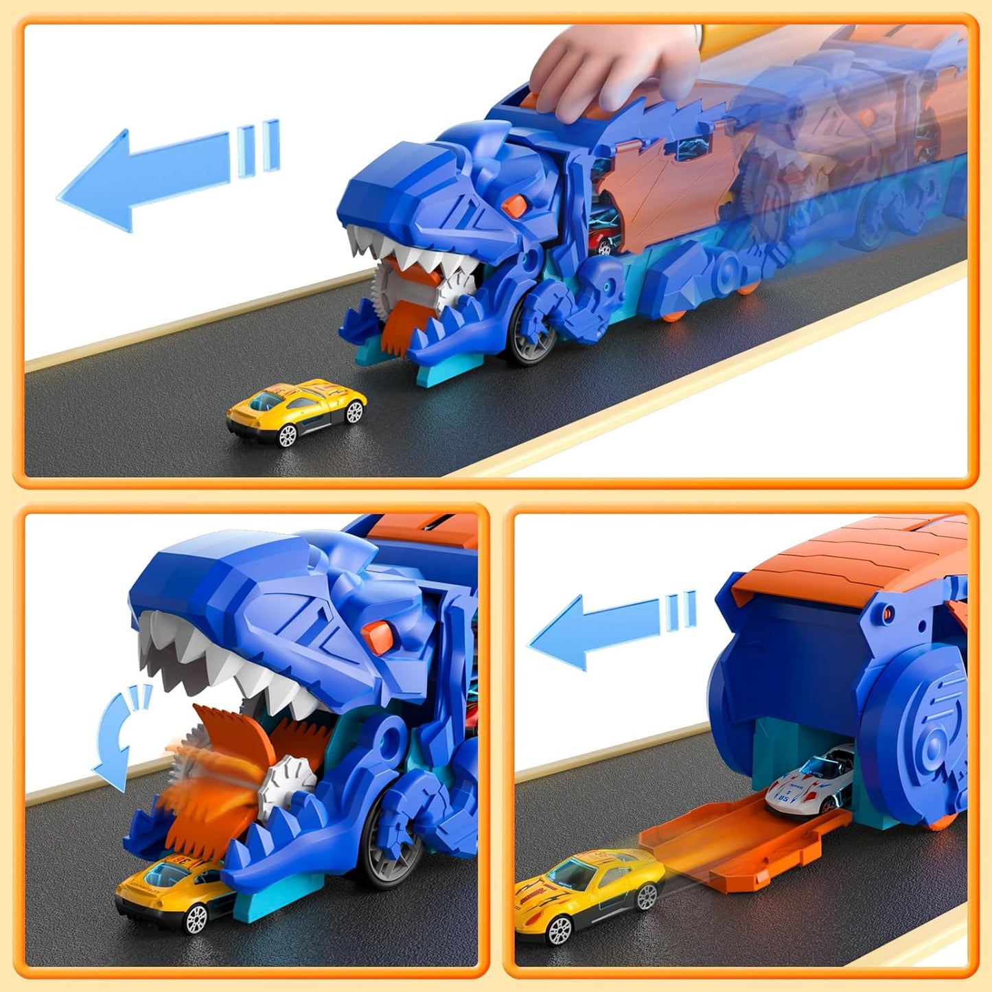 DRSM Dinosaur Ultimate Hauler Track Toy Transforms into Stomping Size 14 DEMO