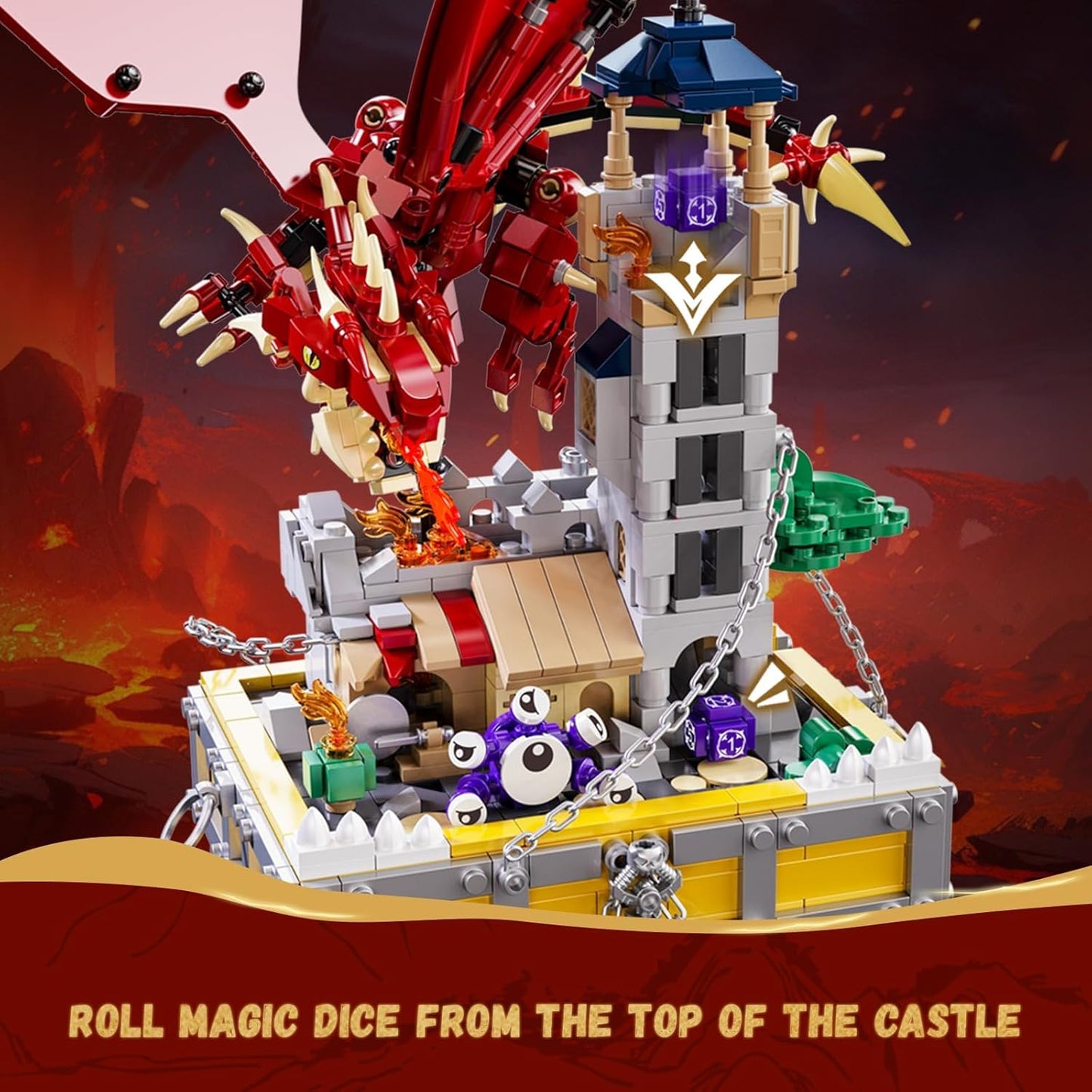 QLT QIAOLETONG Boys Castle Building Set Multicolour Plastic Size 7.8 X 11.8 NEW