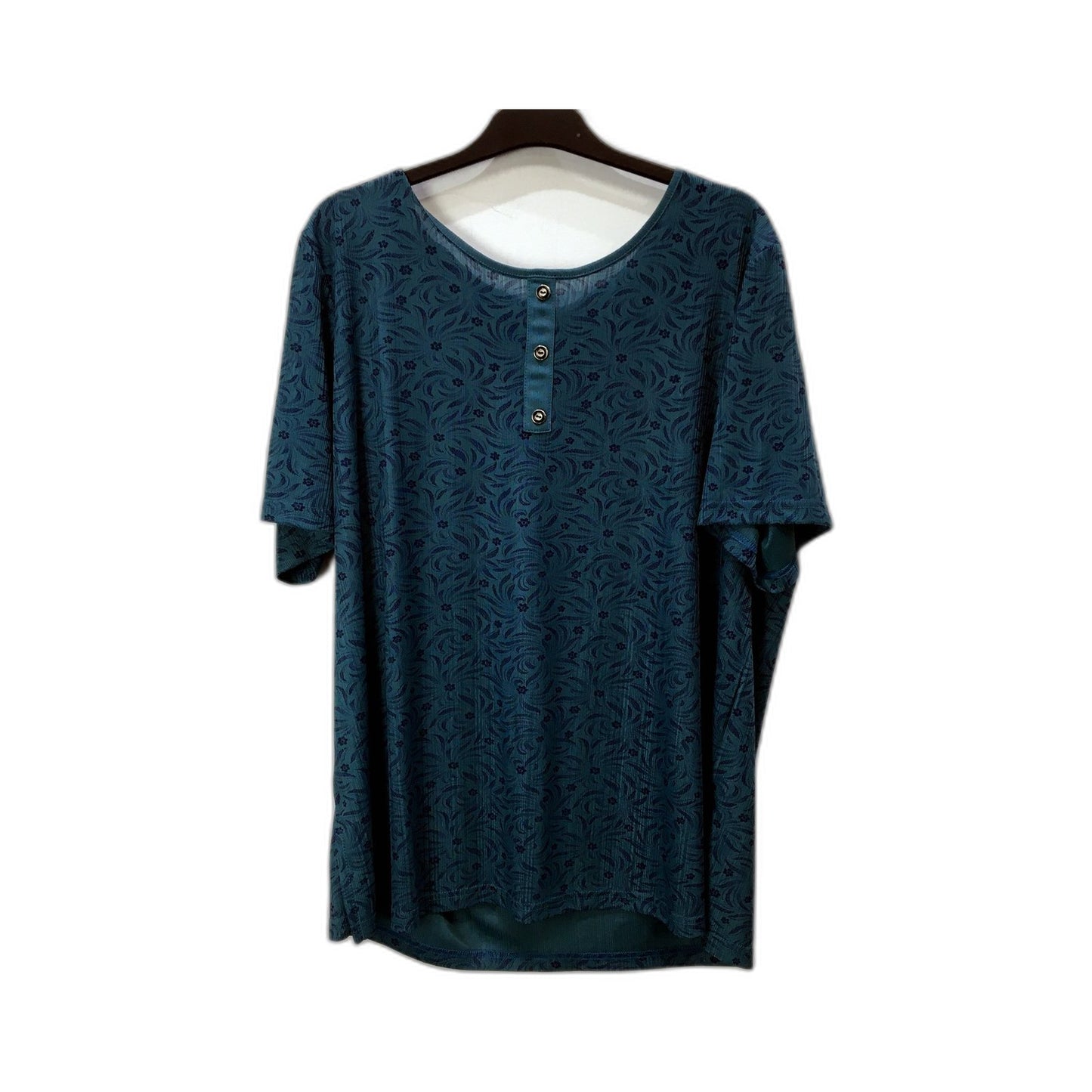 L.unda Womens Patterned T-Shirt Teal/Navy Comfortable Soft Size Medium NEW