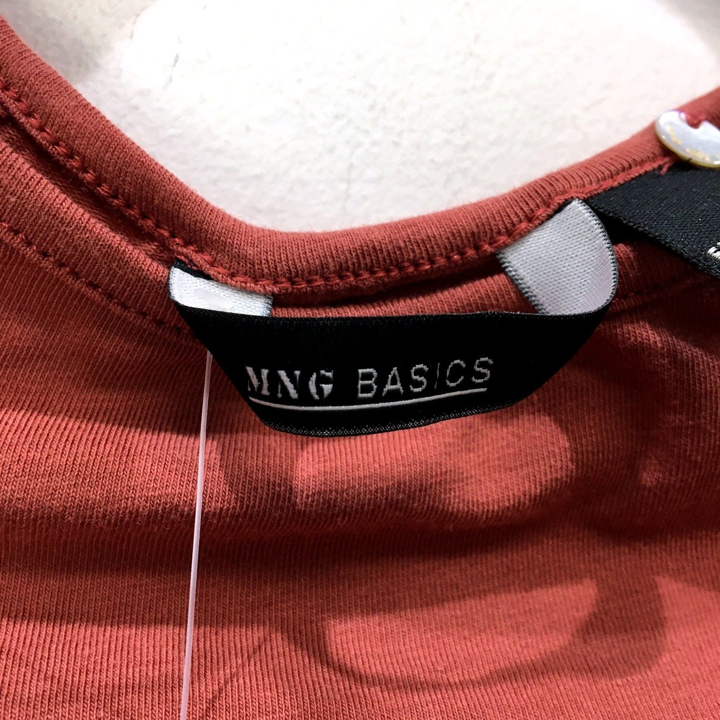 MNG Basics Womens Puff Sleeve Cotton Burgundy T-Shirt in Small NEW