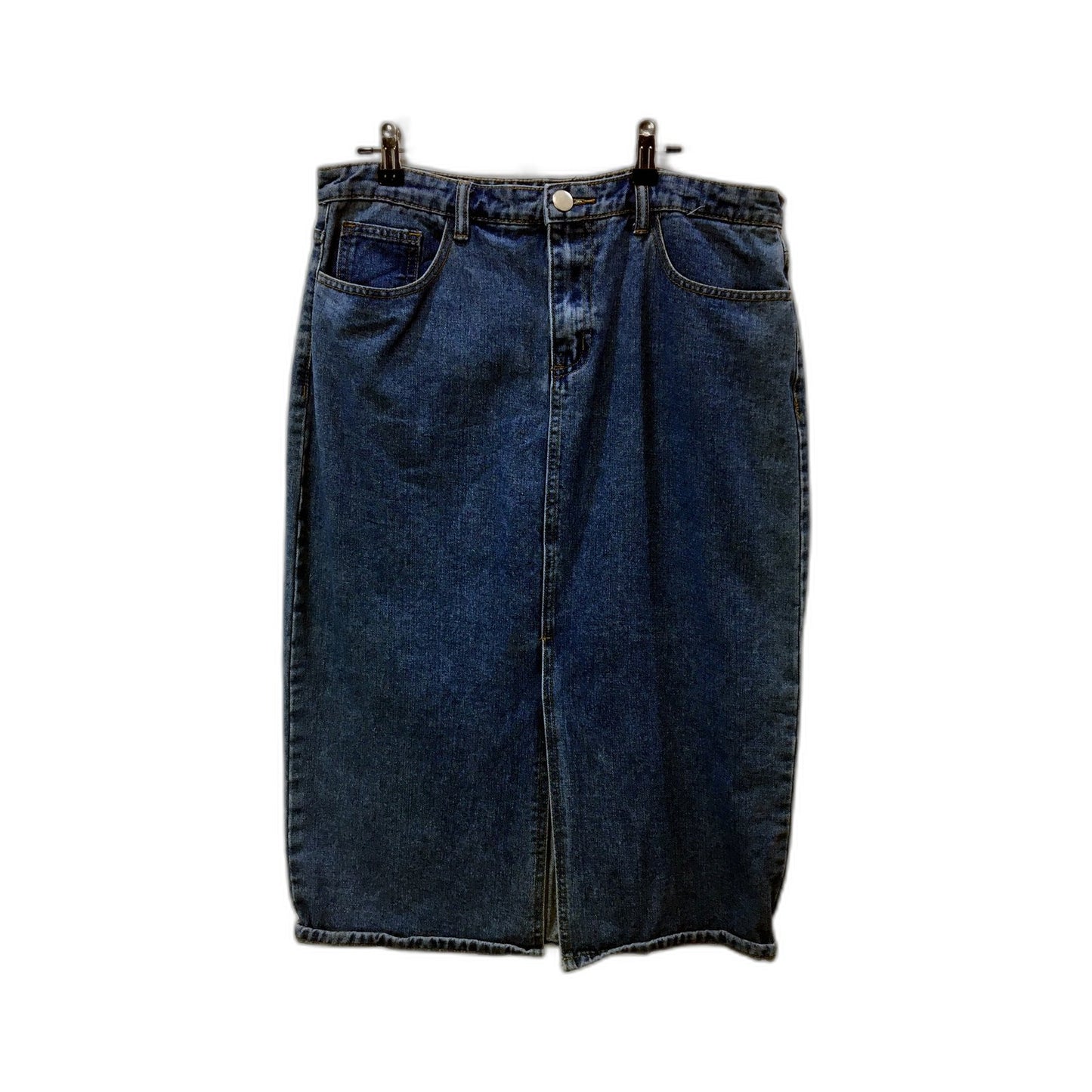 LTS Womens Denim Skirt Dark Blue Denim Midi Skirt for Size 16