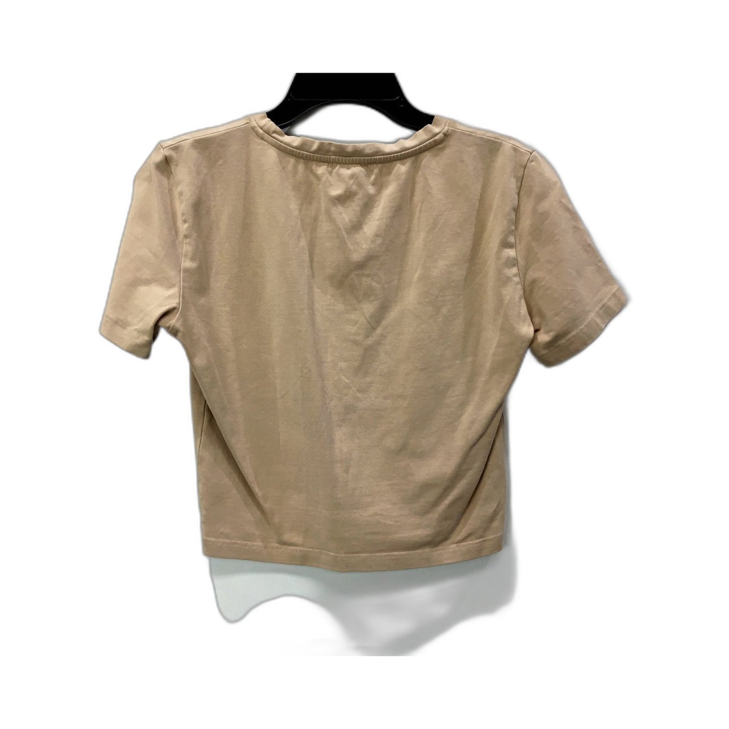 Zara Womens Cropped T-Shirt Cropped Beige T-Shirt - Soft, Comfortable Fit, Size
