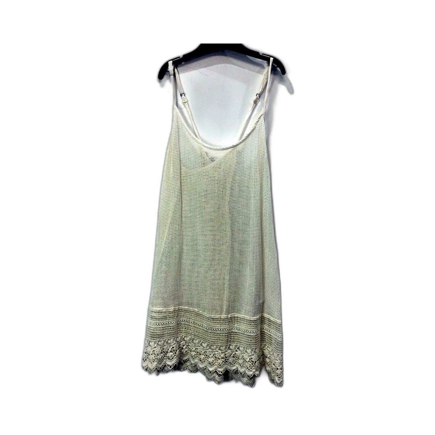 Roxy Womens Crochet Tank Top with Lace Trim in Cream, Size Small