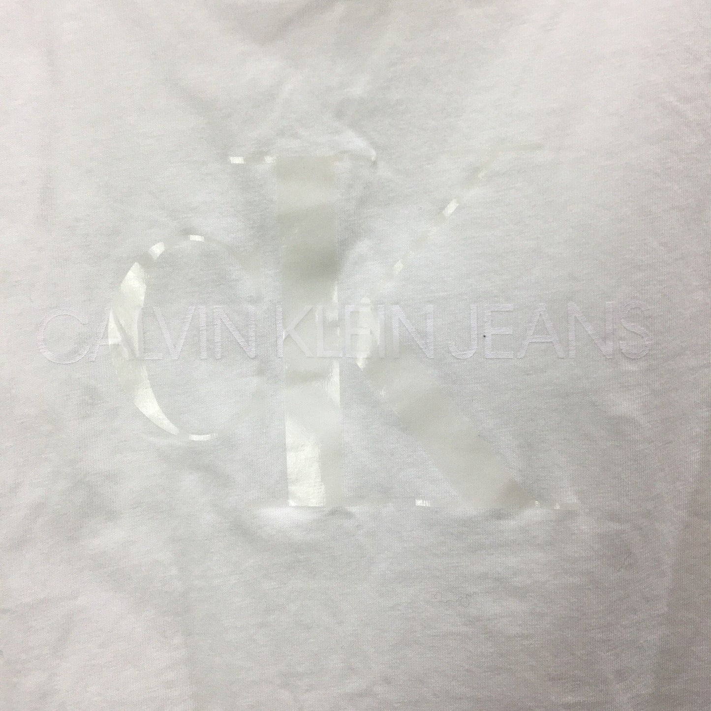 Calvin Klein Tank Top Cropped Womens Cropped Tank Top in Soft White Cotton, Sz S