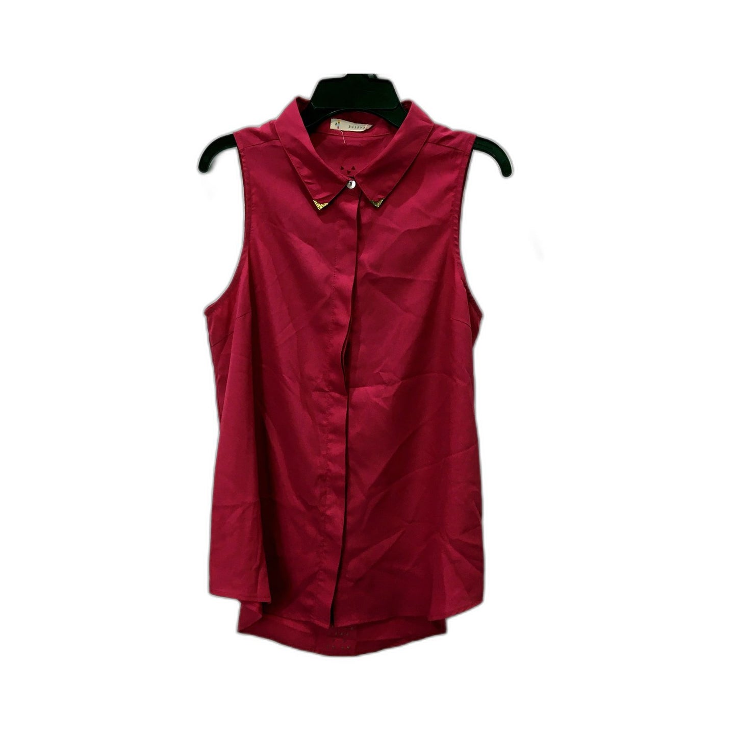 Rusty Womens Sleeveless Blouse Sleeveless Fuchsia Cutout Blouse - Stylish Size 8