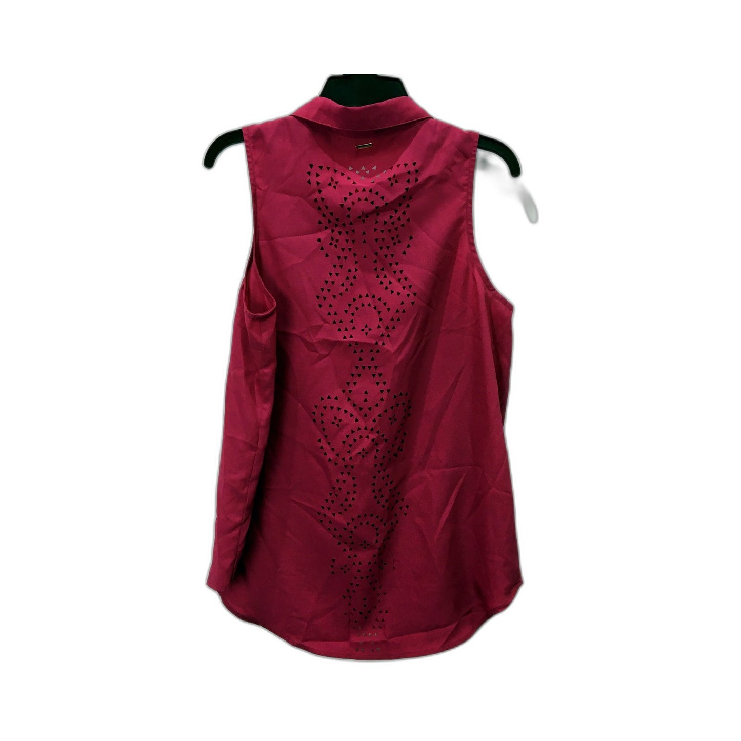 Rusty Womens Sleeveless Blouse Sleeveless Fuchsia Cutout Blouse - Stylish Size 8
