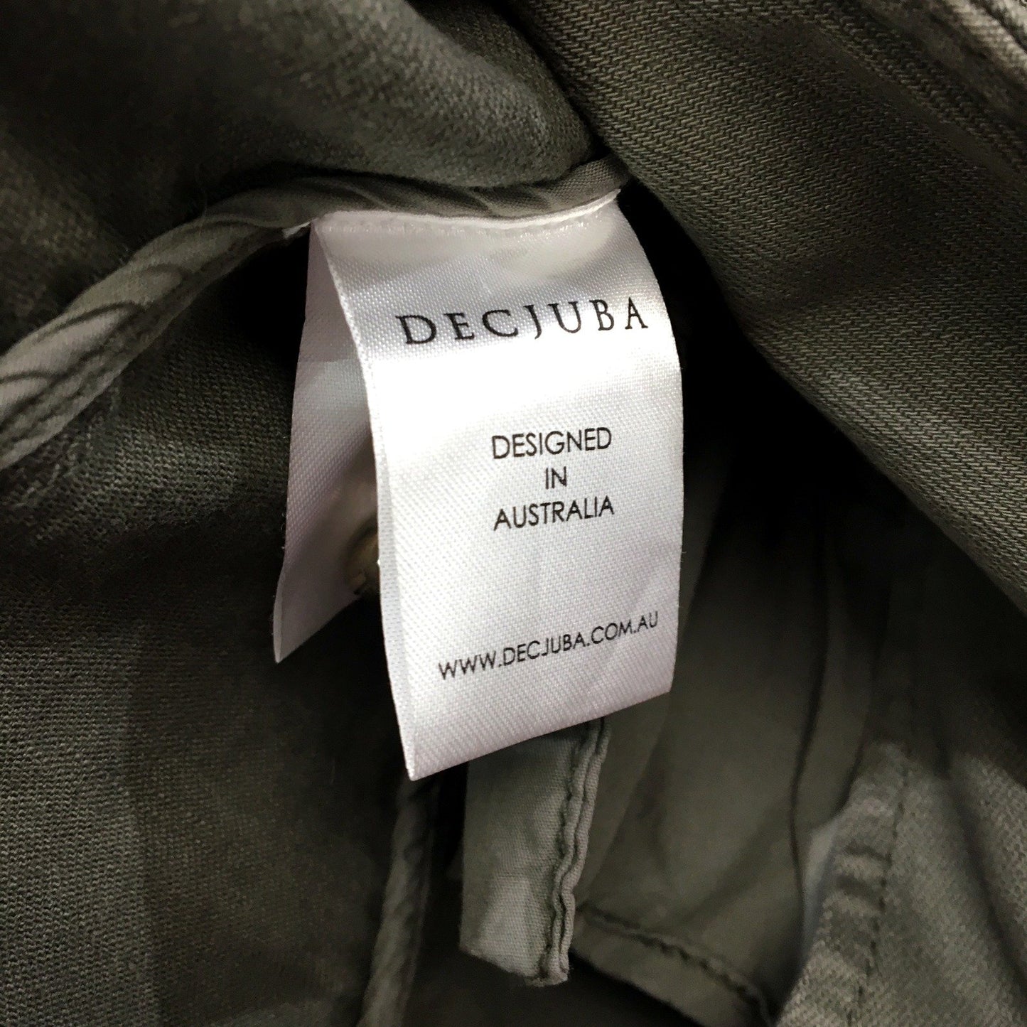 Decjuba Womens Olive Green Denim Jacket - Casual Outerwear Size 10