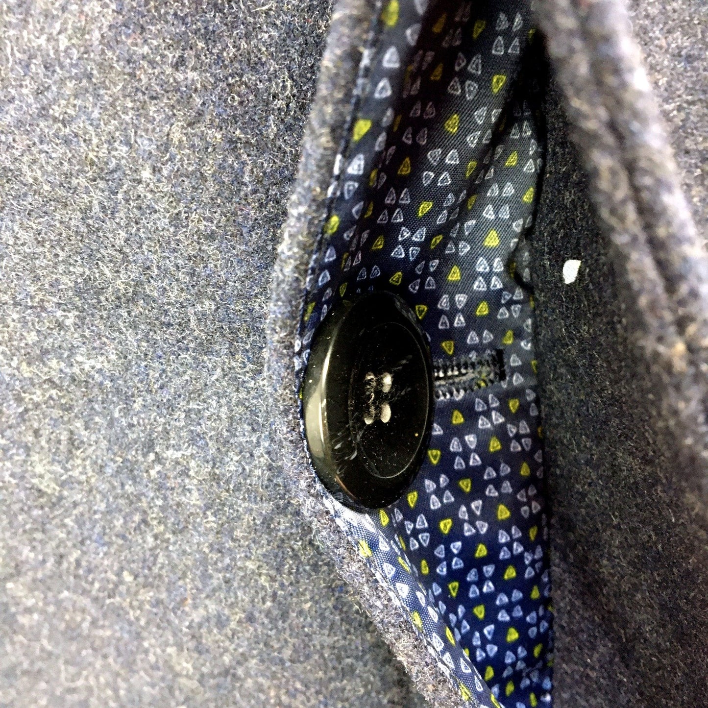 Oxford Mens Navy Blue Wool Coat Warm Winter Jacket Small Size
