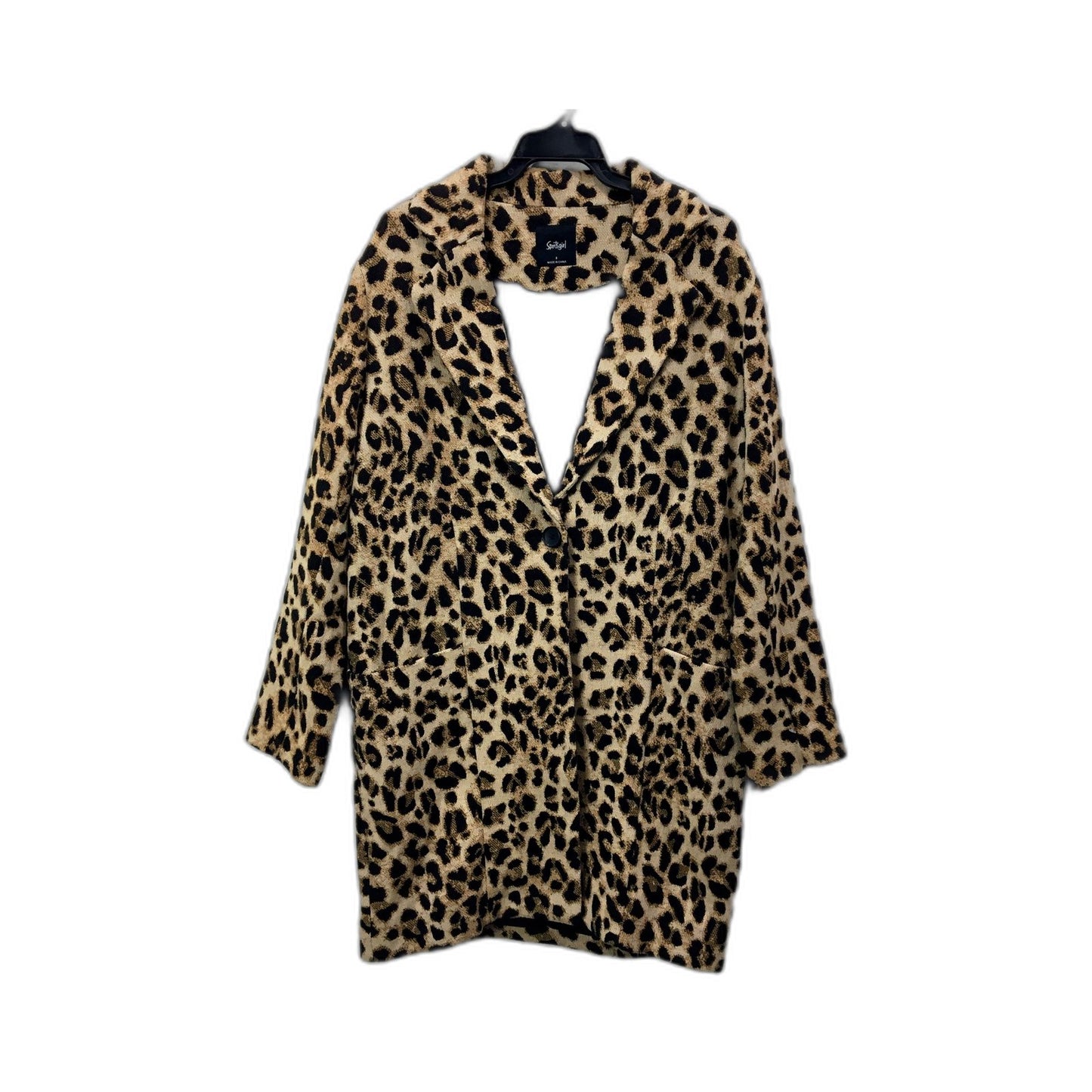 Sportsgirl Womens Leopard Print Coat Soft Comfortable Stylish Tan Black Size 8