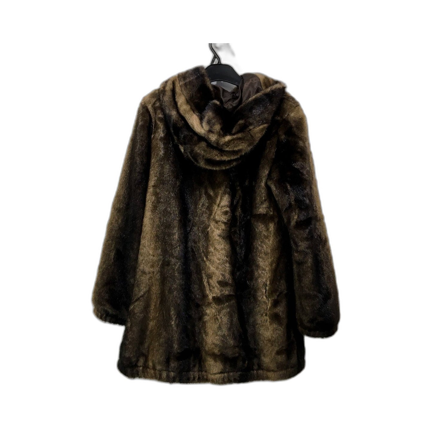Ellen Tracy Womens Faux Fur Coat in Brown, Size S