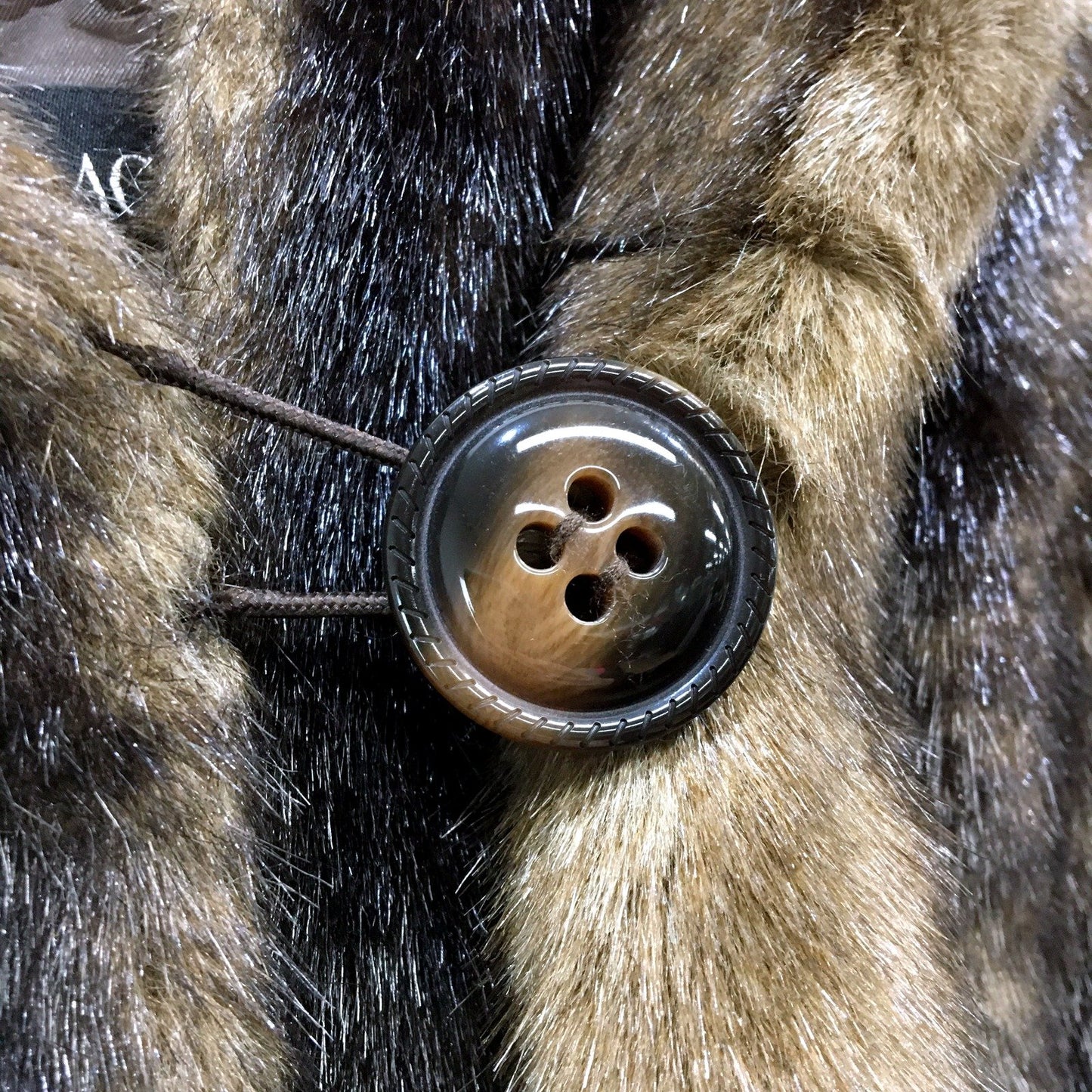 Ellen Tracy Womens Faux Fur Coat in Brown, Size S