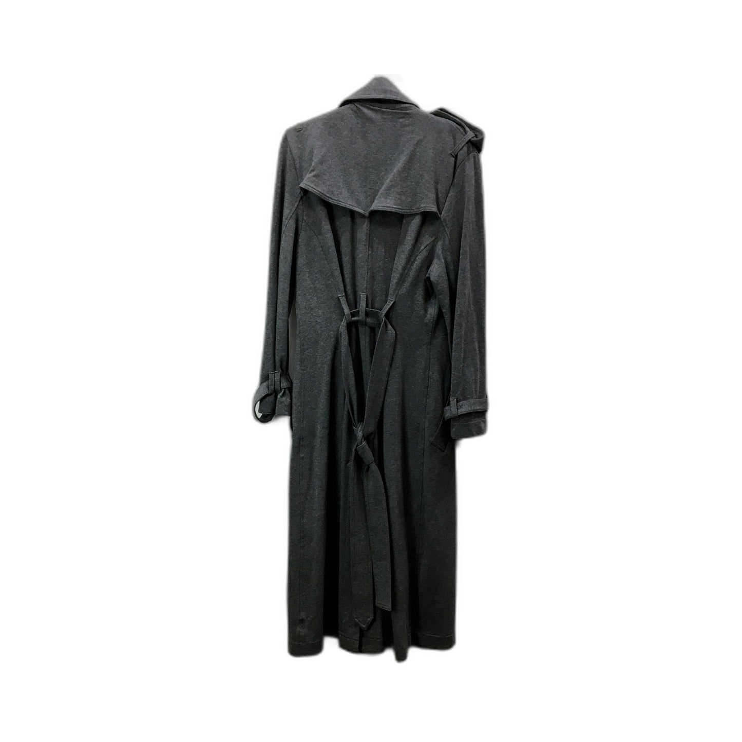 Normakama Womens Trenchcoat Gray Double Breasted Belted Lightweight Size Large