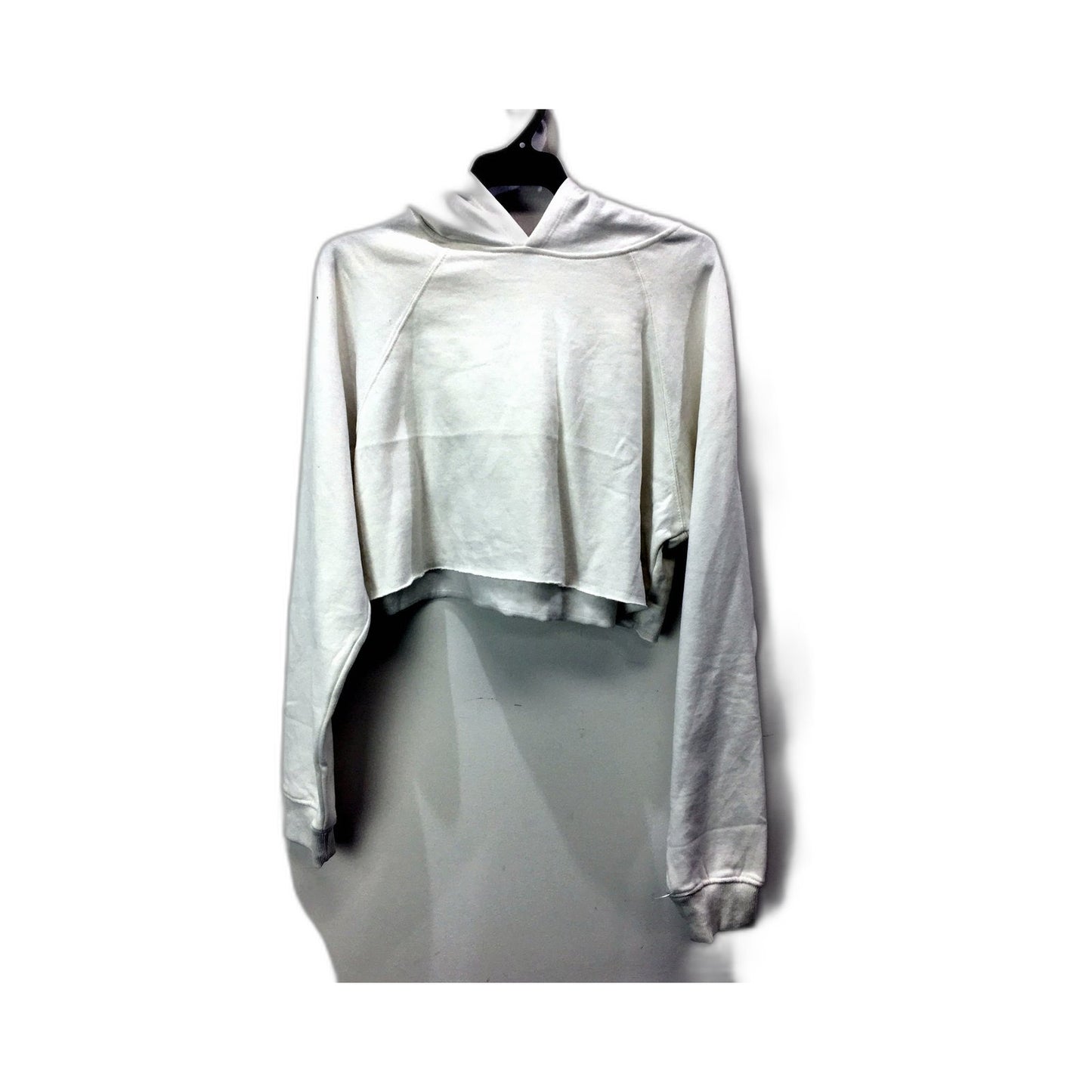 Supre Womens Hooded Cropped Sweatshirt Soft Cotton Blend White Size M NEW