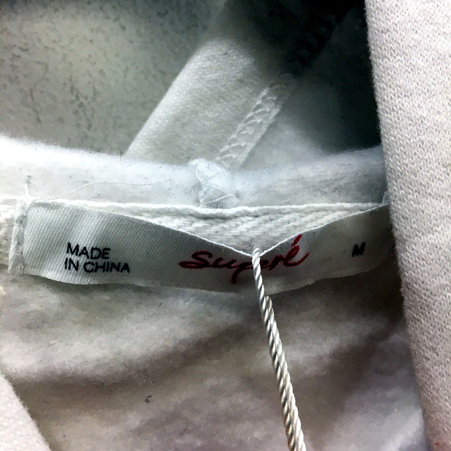 Supre Womens Hooded Cropped Sweatshirt Soft Cotton Blend White Size M NEW