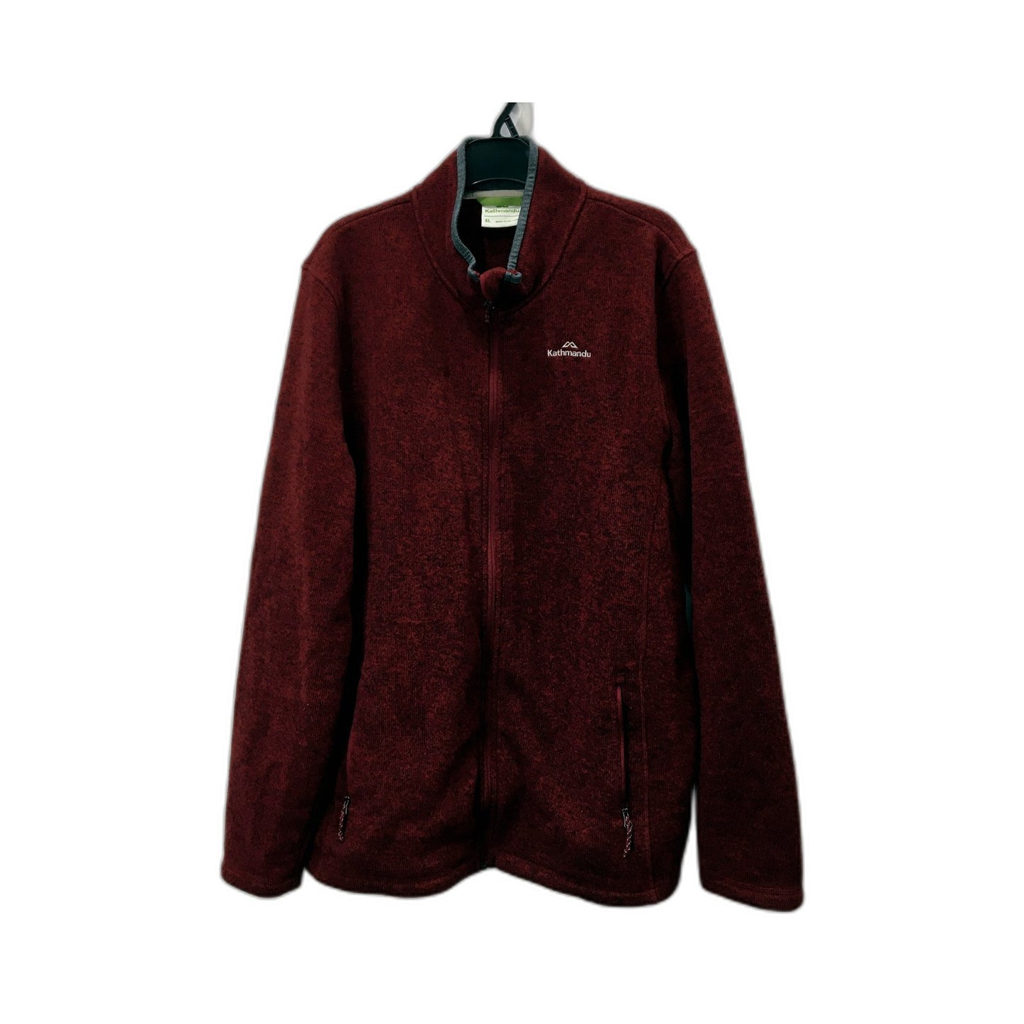 Kathmandu Mens Pullover Fleece Knit Jacket Recycled Polyester Burgundy Size XL