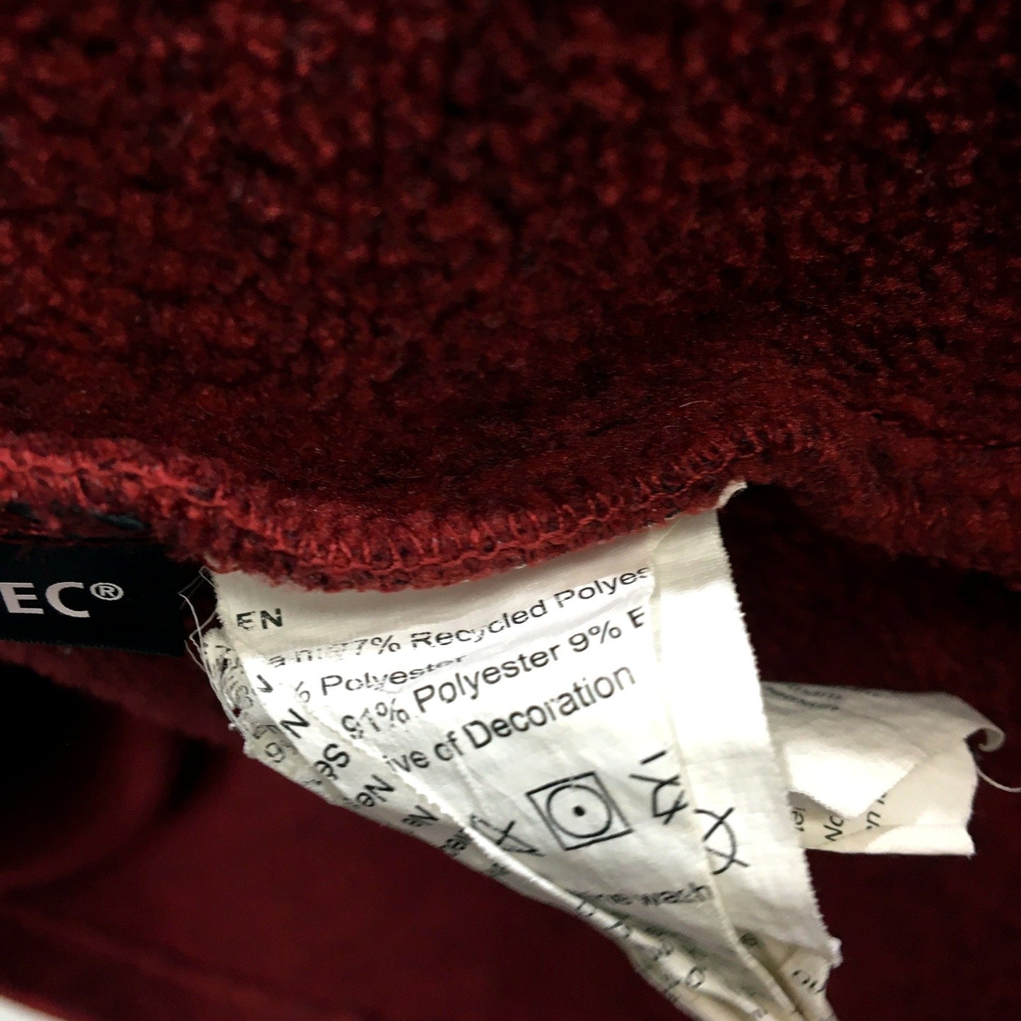 Kathmandu Mens Pullover Fleece Knit Jacket Recycled Polyester Burgundy Size XL