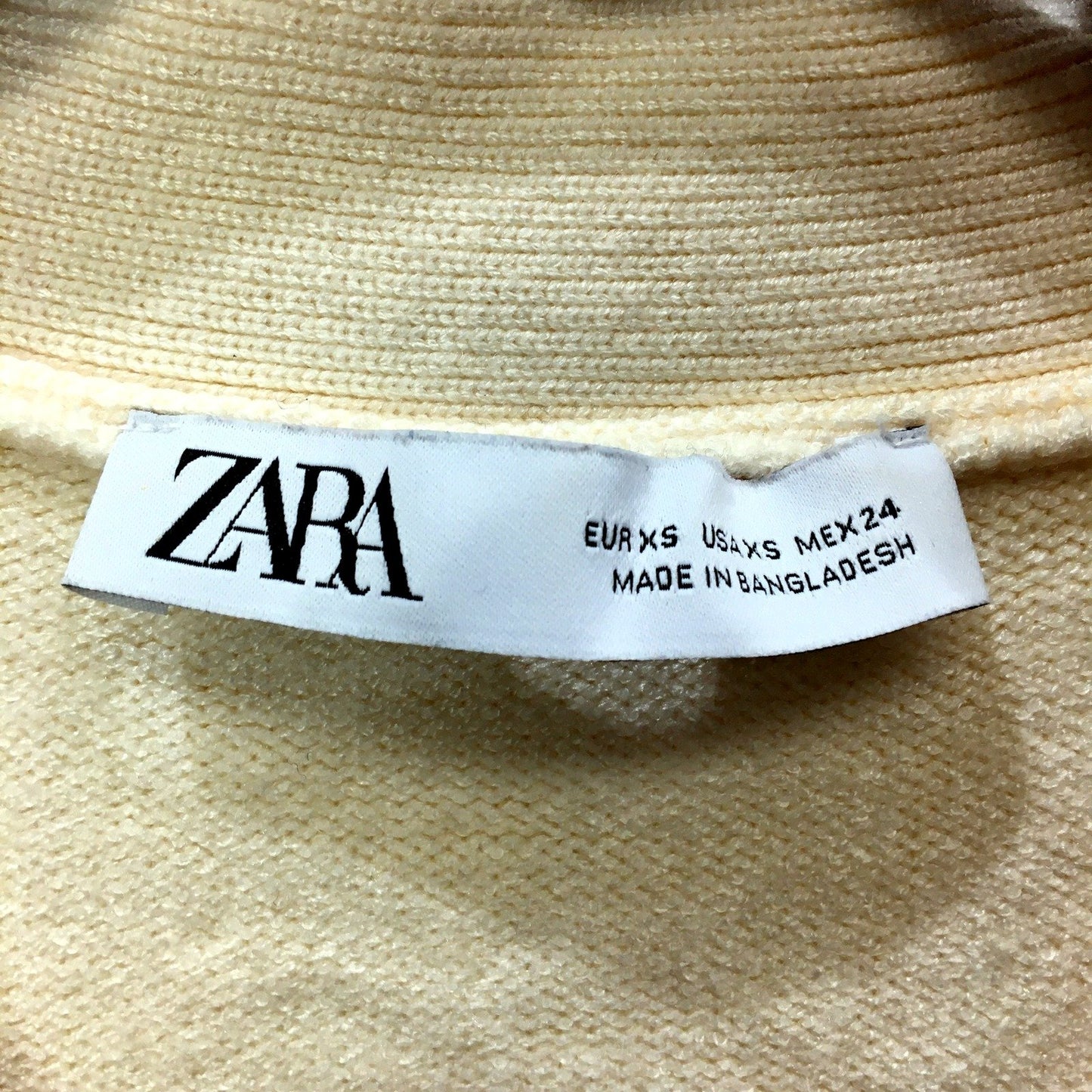 Zara Womens Striped Cardigan Sweater - Soft Comfortable Cream XS NEW