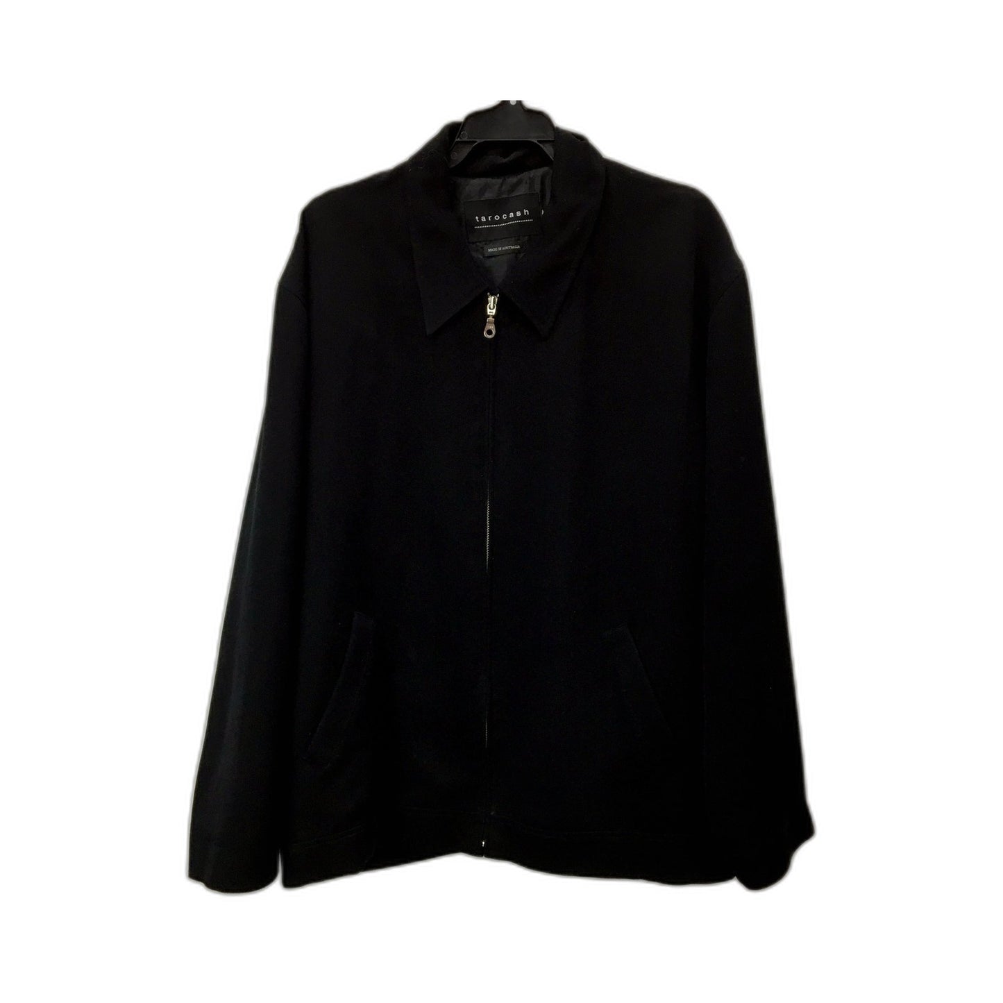 Tarocash Mens Collared Zip-Up Jacket in Black - Comfortable Fit Size M