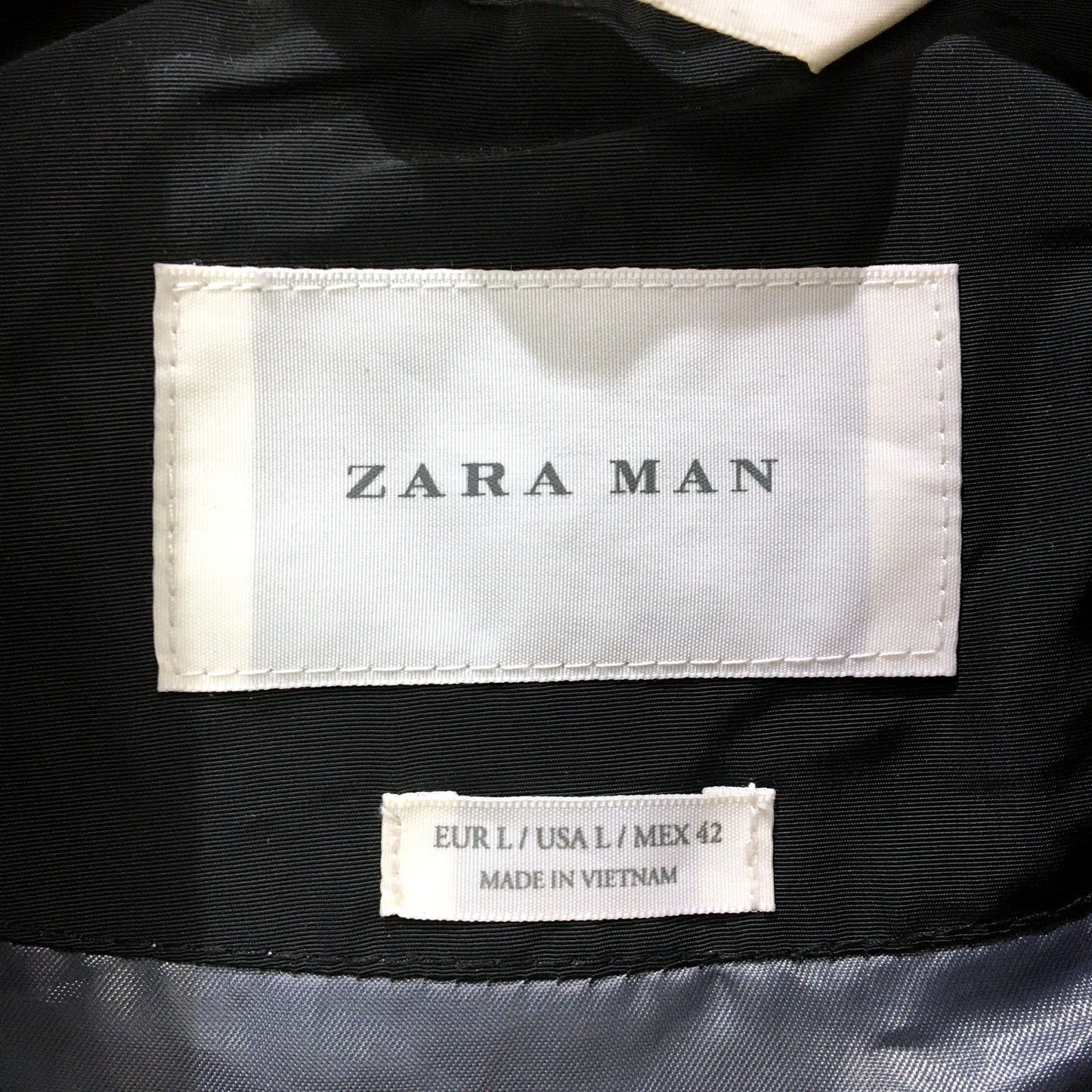 Zara Mens Lightweight Casual Black Jacket | Large Size