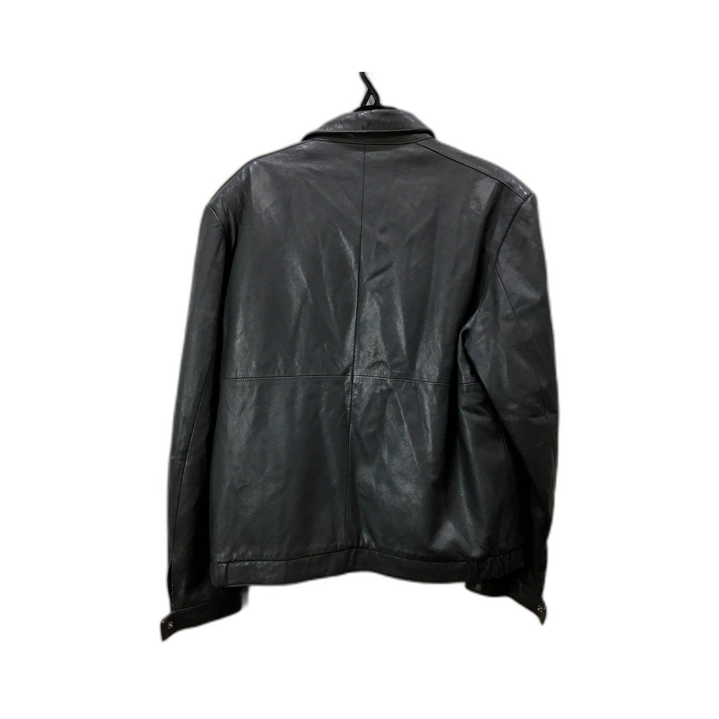 Single Ball Mens Grey Leather Jacket - Warm & Comfortable XL Size