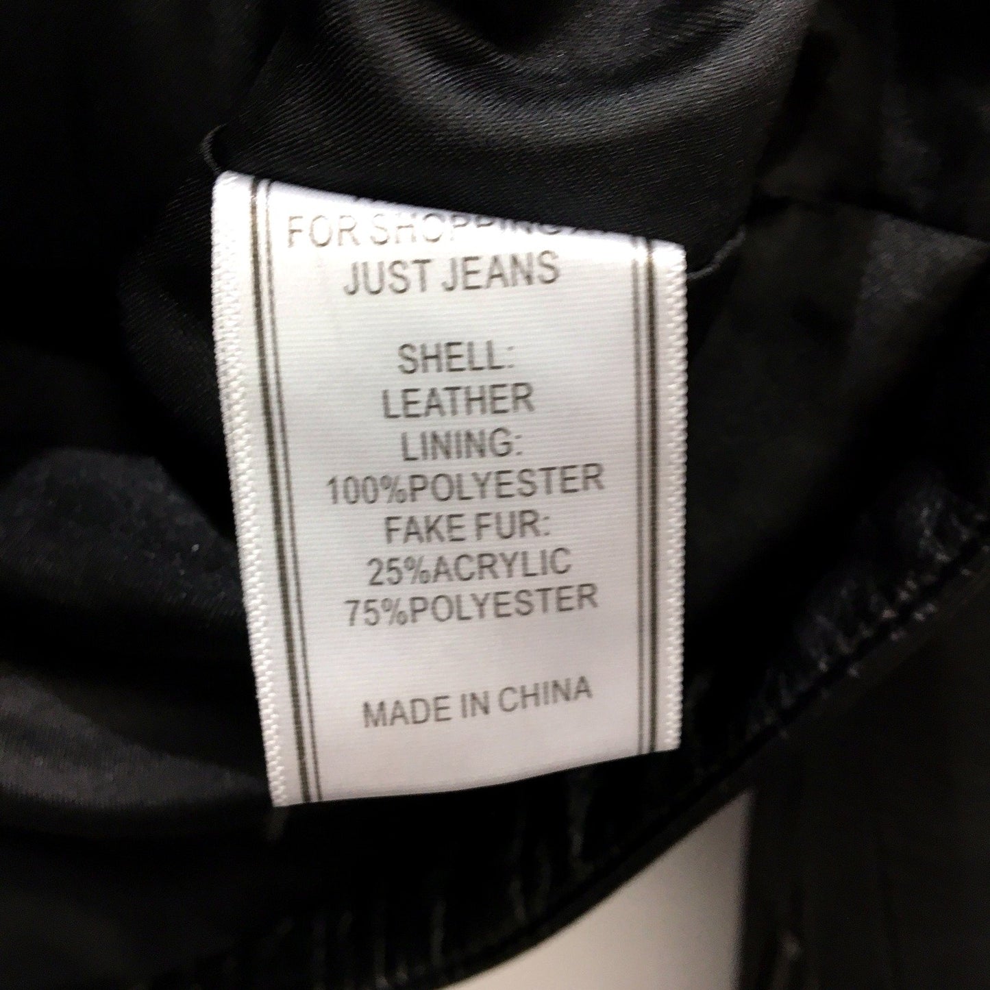 Just Jeans Leather Jacket Womens Moto Jacket in Black, Sz 12
