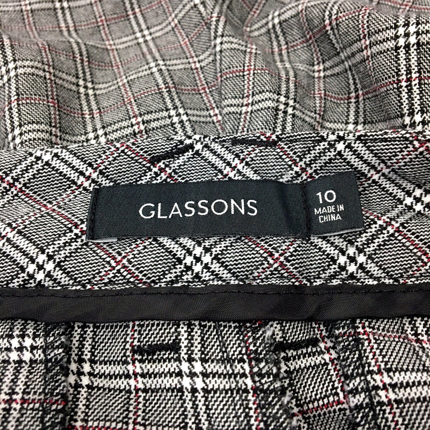 Glassons Womens Plaid Pants with Elastic Waist in Multi Color and - Size 10