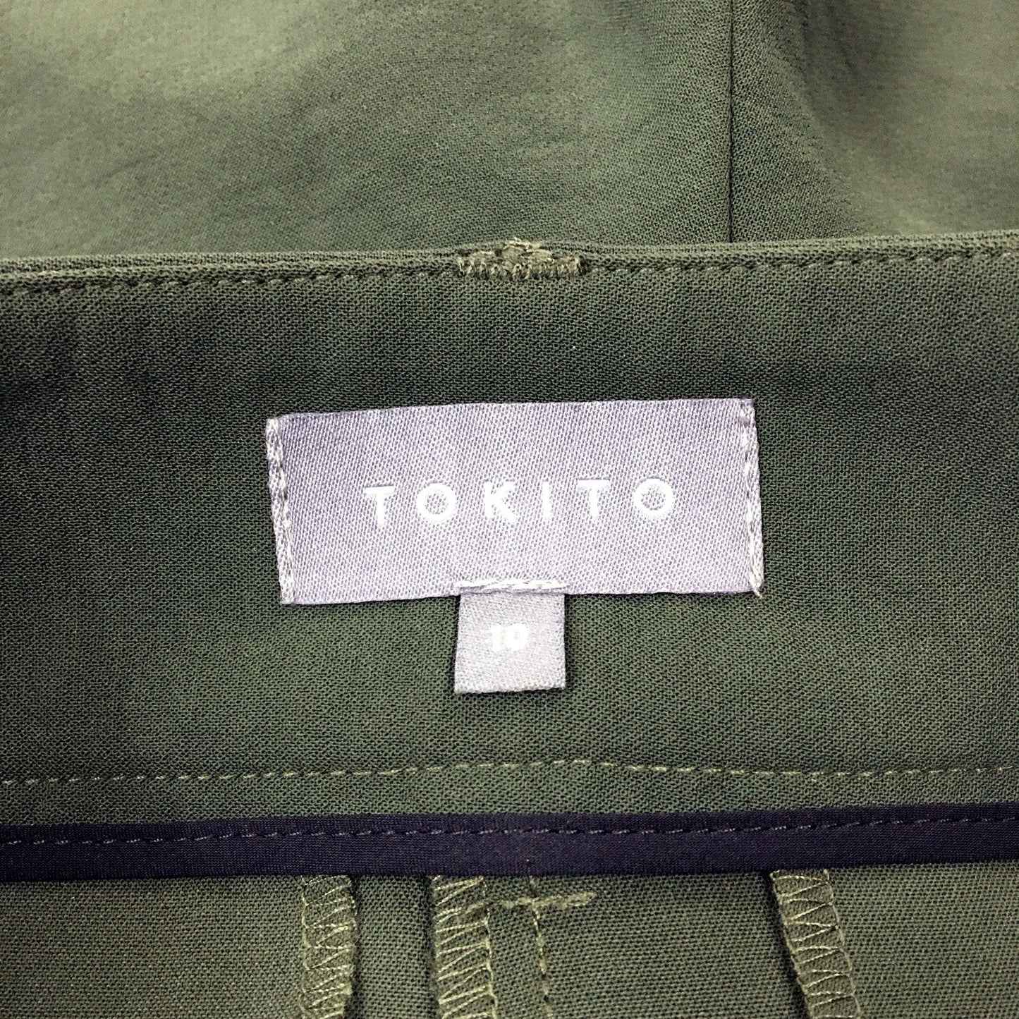 Tokito Womens Belted Dark Green Trousers in Size 10 NEW