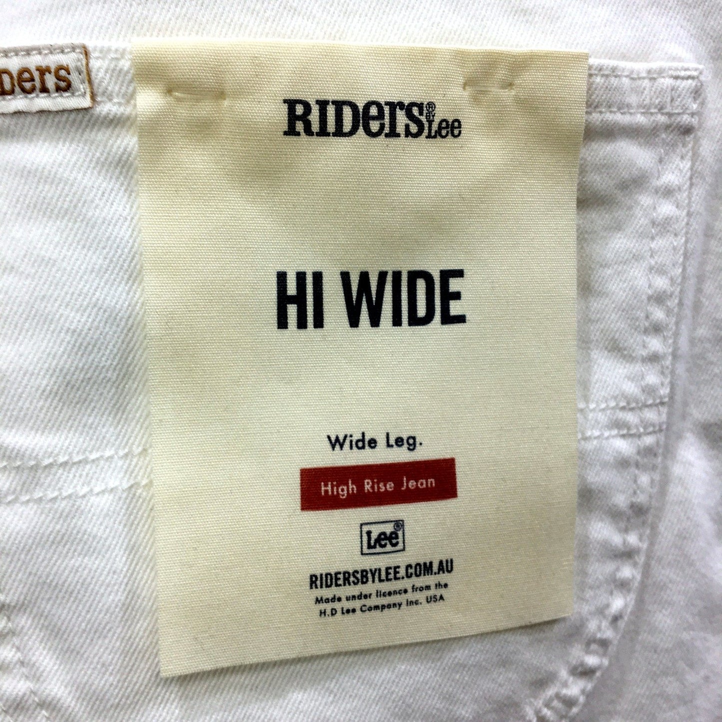 Riders Hi Wide Short Womens by Lee Hi Wide Cotton Shorts Bright Ecru Sz 10 NEW