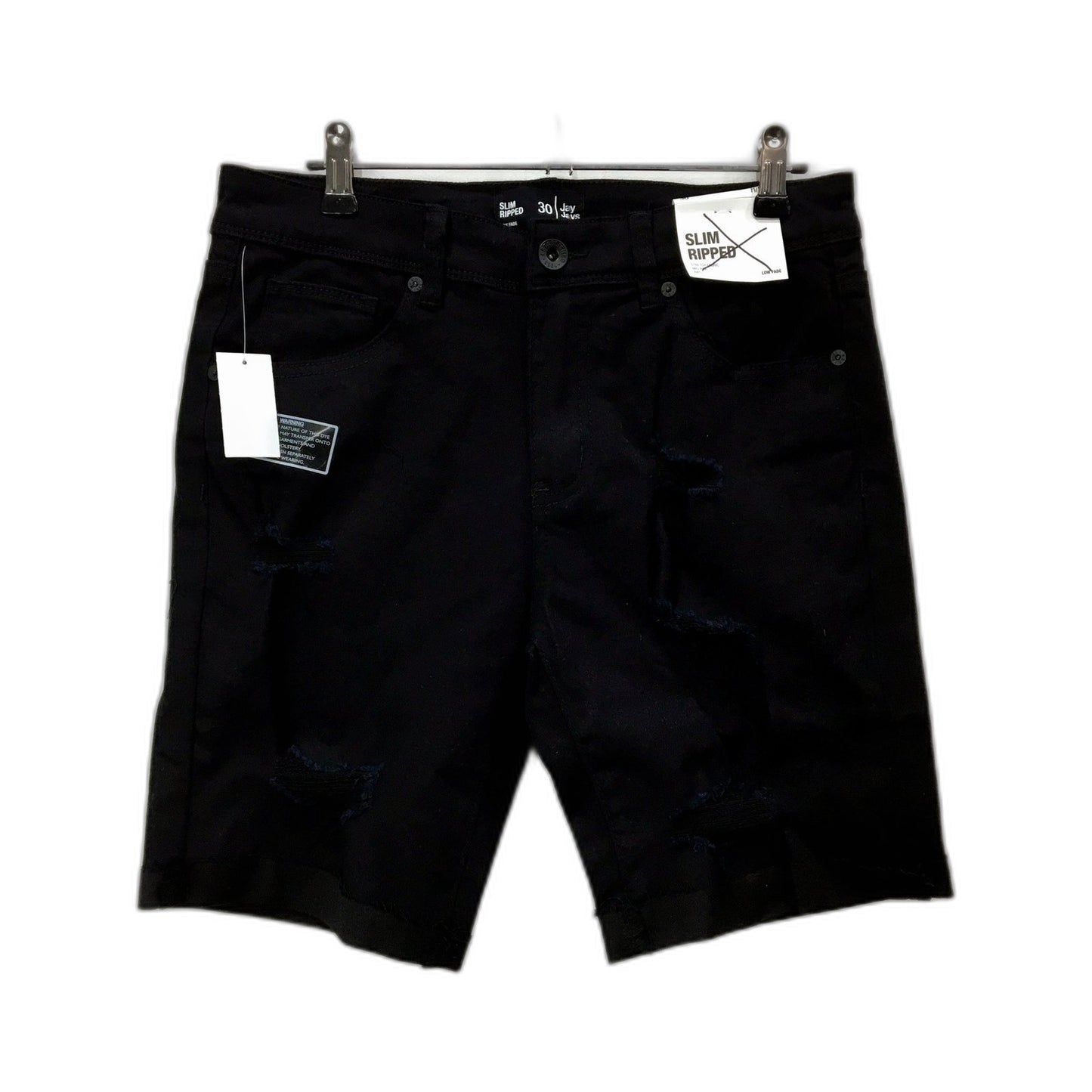 Jay Jays Slim Ripped Shorts Mens Slim Ripped Black Shorts - Size 30 NEW
