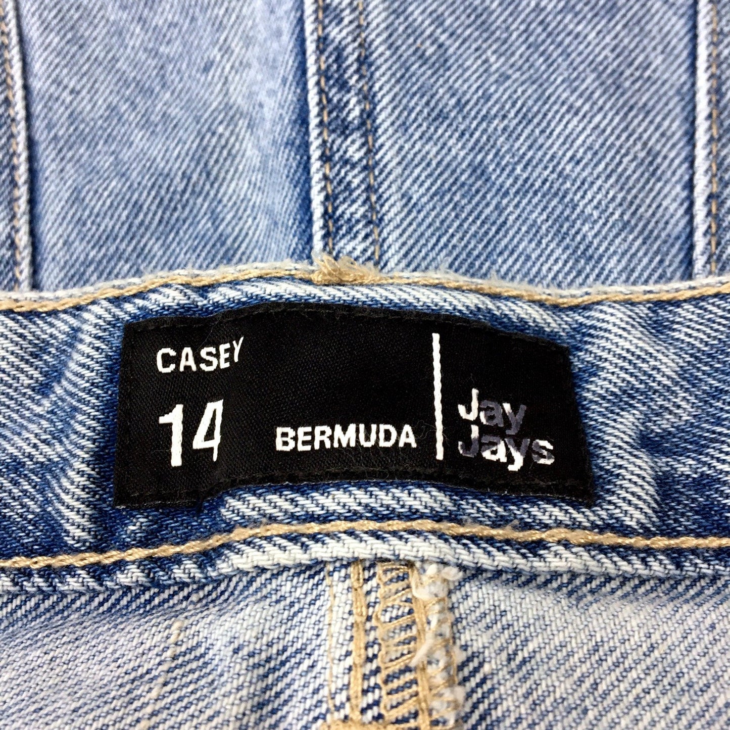 Jay Denim Shorts Womens Jays Distressed Denim Bermuda Shorts, Blue Size 14 NEW